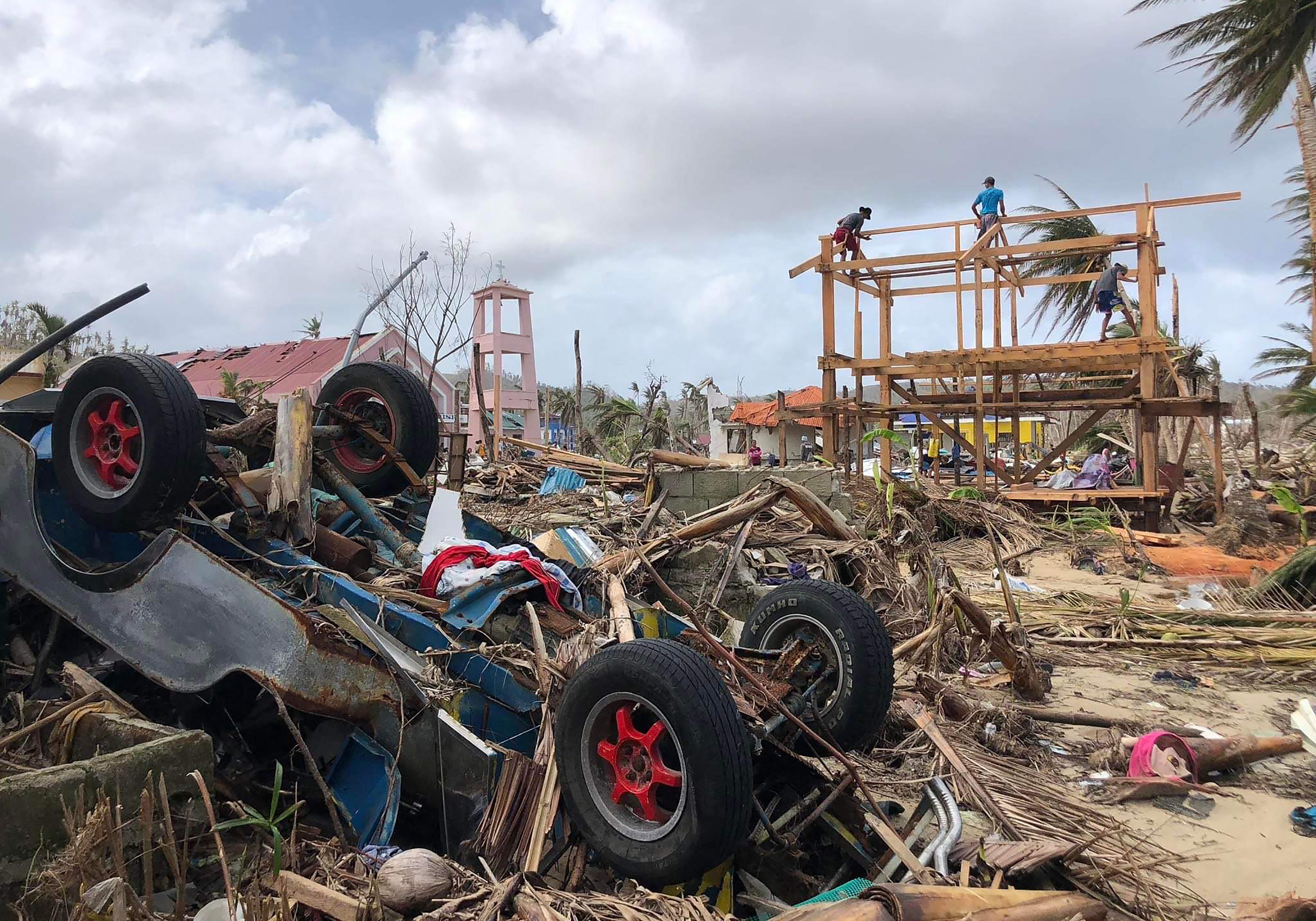 The aftermath of Typhoon Rai on Siargao in the Philippines. The tourism-dependent island, already struggling economically amid Covid-19 travel curbs, has suffered widespread devastation. Photo: Roel Catoto/AFP