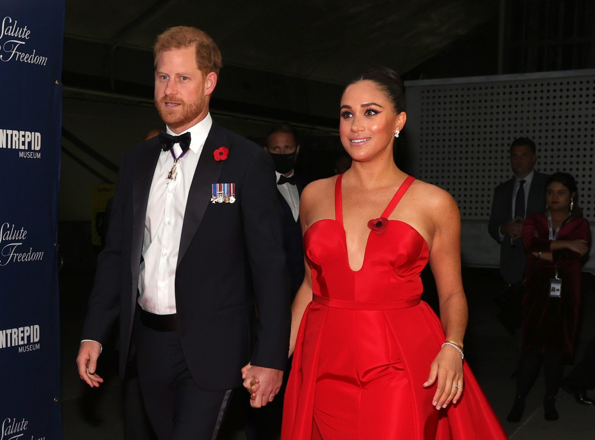 Prince Harry, Duke of Sussex and Meghan, Duchess of Sussex attend the 2021 Salute To Freedom Gala at Intrepid Sea-Air-Space Museum on November 10, 2021 in New York City. Photo: AFP