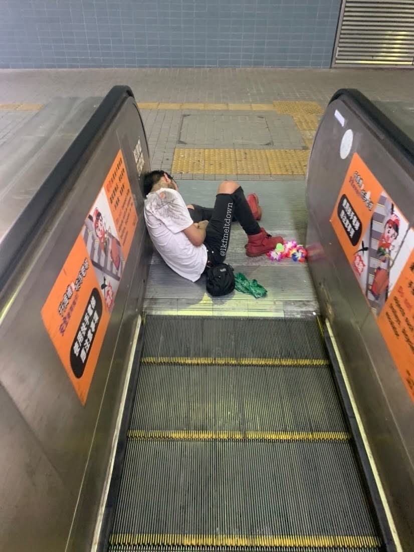 A nighttime reveller who overdid it in Hong Kong’s Lan Kwai Fong bar district. Photo: Instagram/@lkfmeltdown