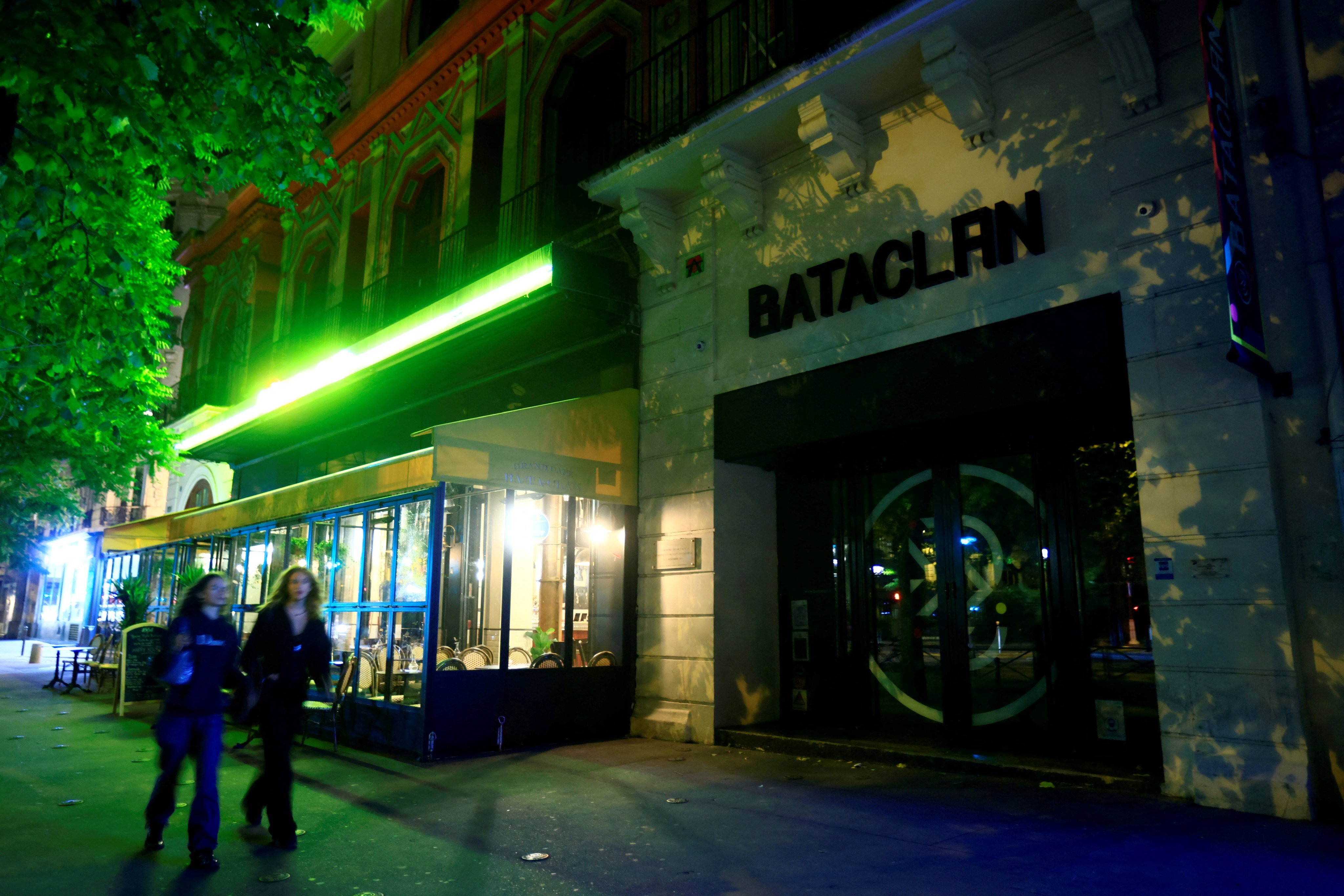 People walk past the Bataclan concert venue in Paris in 2021. Photo: Reuters 