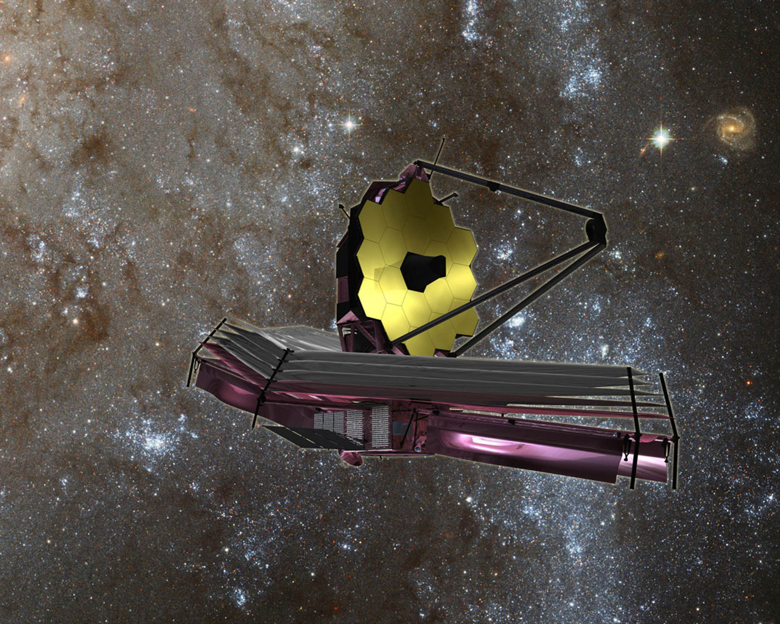 Nasa’s James Webb Space Telescope, seen here in an artist’s rendition, reached its orbital destination on Monday. Image: Nasa via AFP