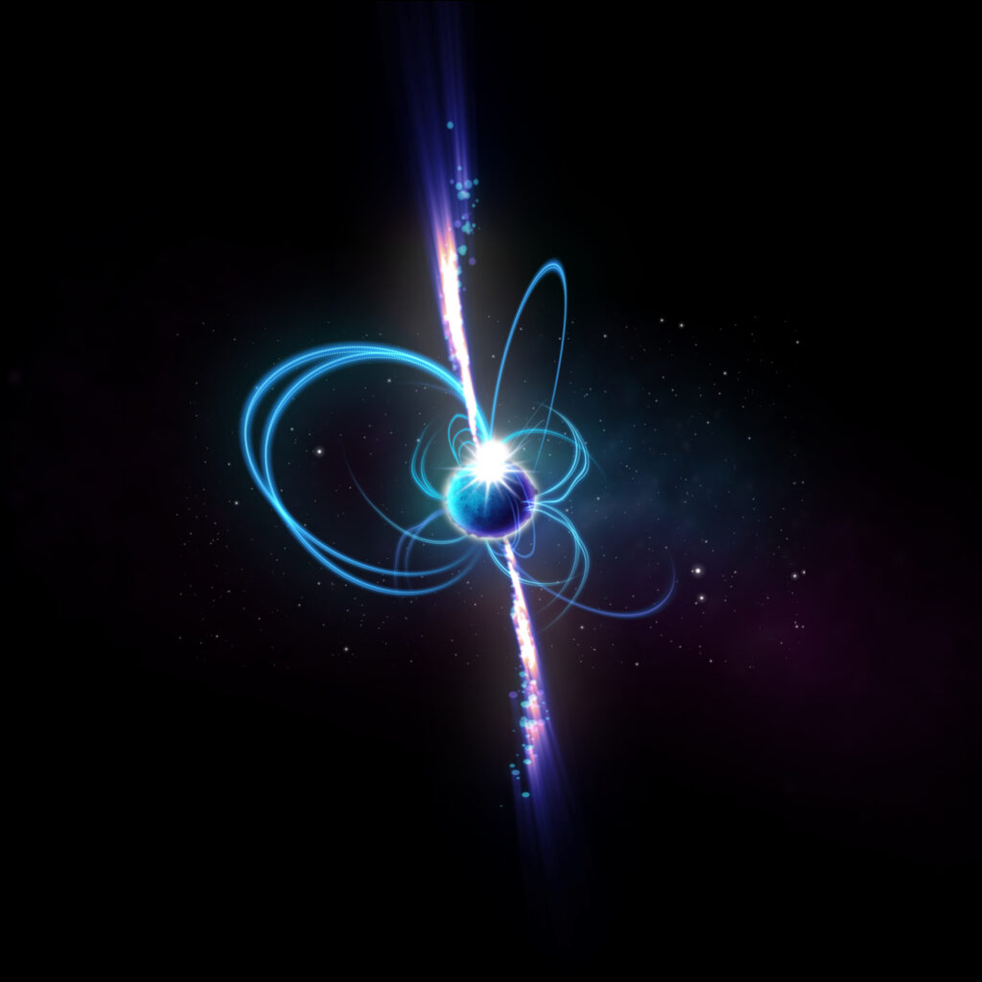 An artist’s impression of what the object might look like if it is a magnetar – an incredibly magnetic neutron star. Photo: ICRAR.