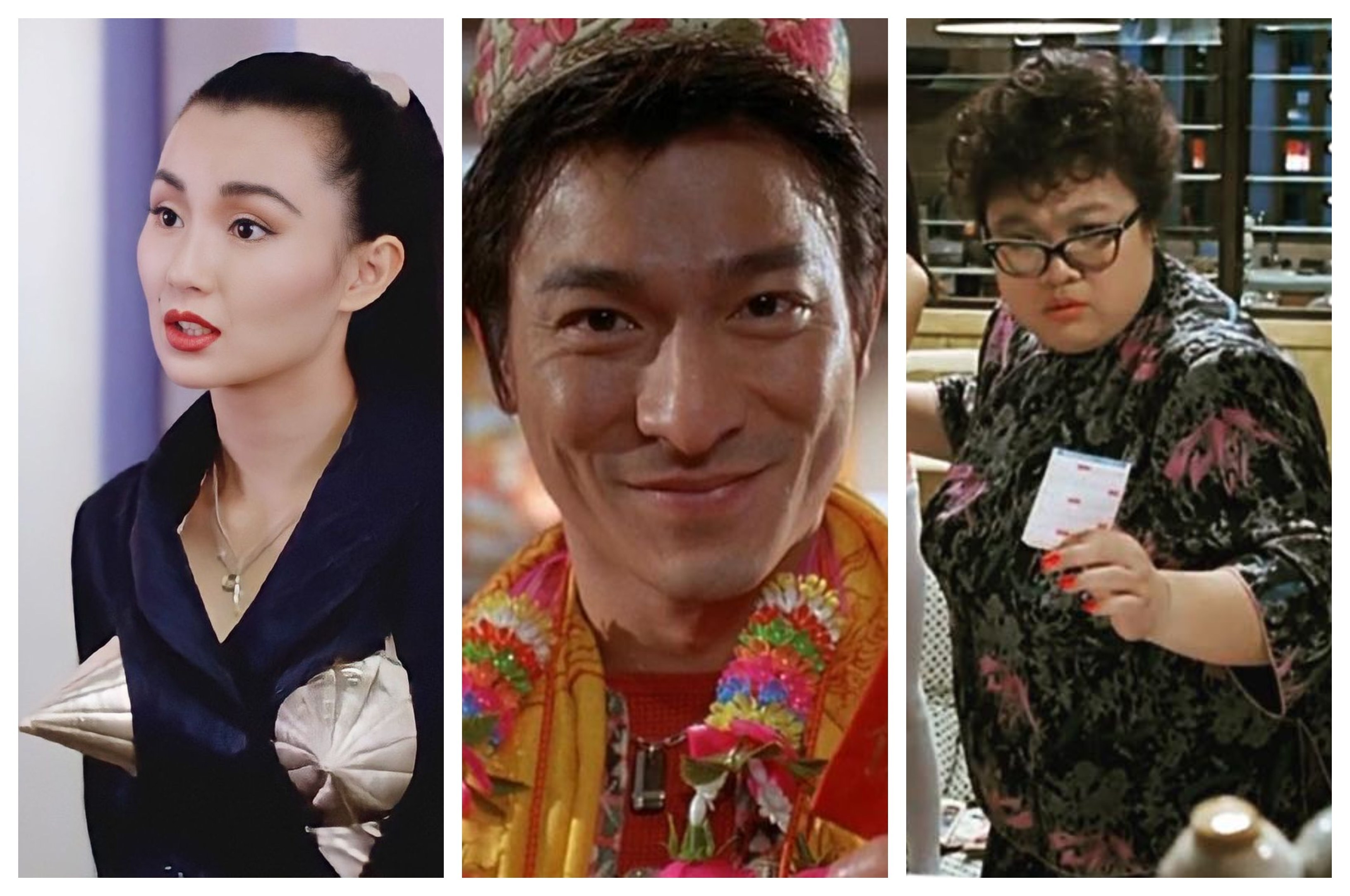 From left, Maggie Cheung, Andy Lau and Lydia Shum – stars of some of Hong Kong’s most iconic Lunar New Year films. Photos: Instagram  (@hongkong8090s, @asfilmsgoby, @hkfilmsss)