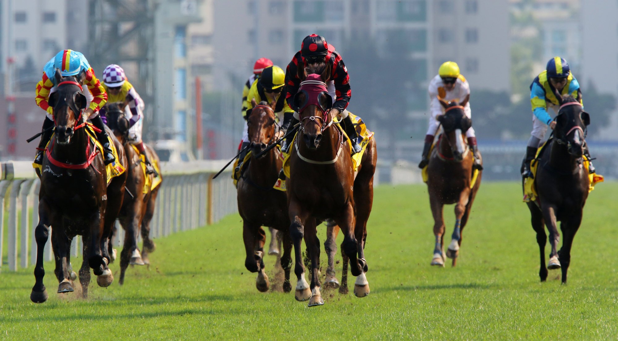 Good Standing (centre) wins the 2019 Hong Kong Macau Trophy. Photo: Kenneth Chan