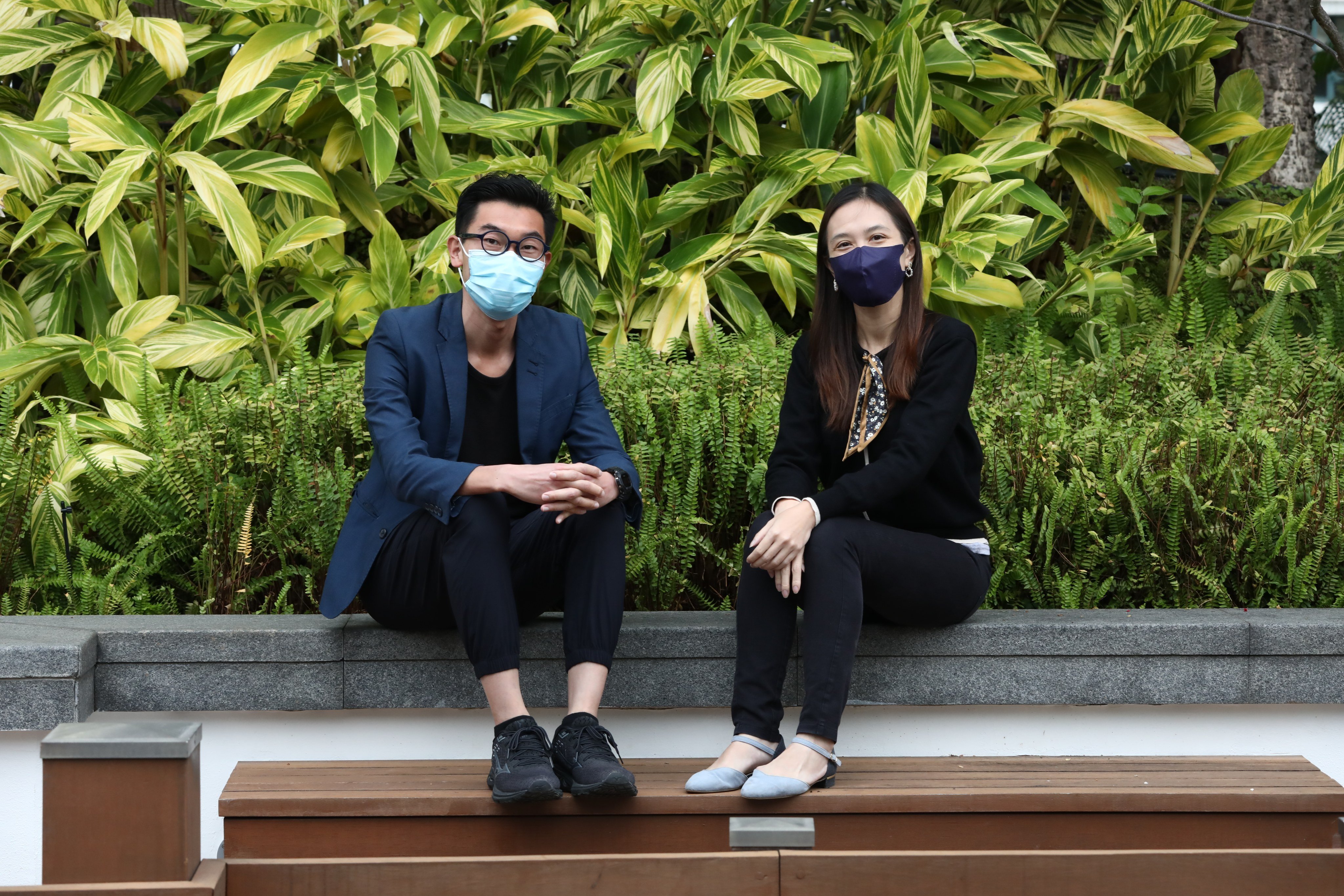 Hope, positivity and support are important when fighting cancer: Hong Kong cancer survivor Keith Yip Kin-chung (left) with Cherie Lo Wen-chee, the head of Maggie’s Cancer Caring Centre in Tuen Mun, who has helped him. Photo: Jonathan Wong 