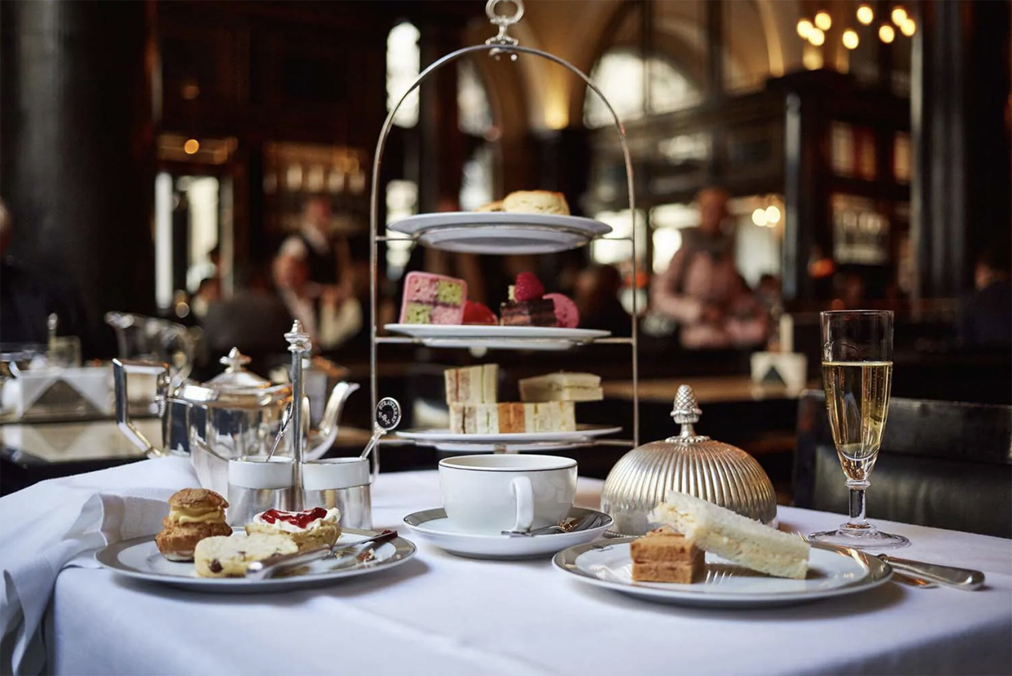 The afternoon tea set at The Wolseley in London.