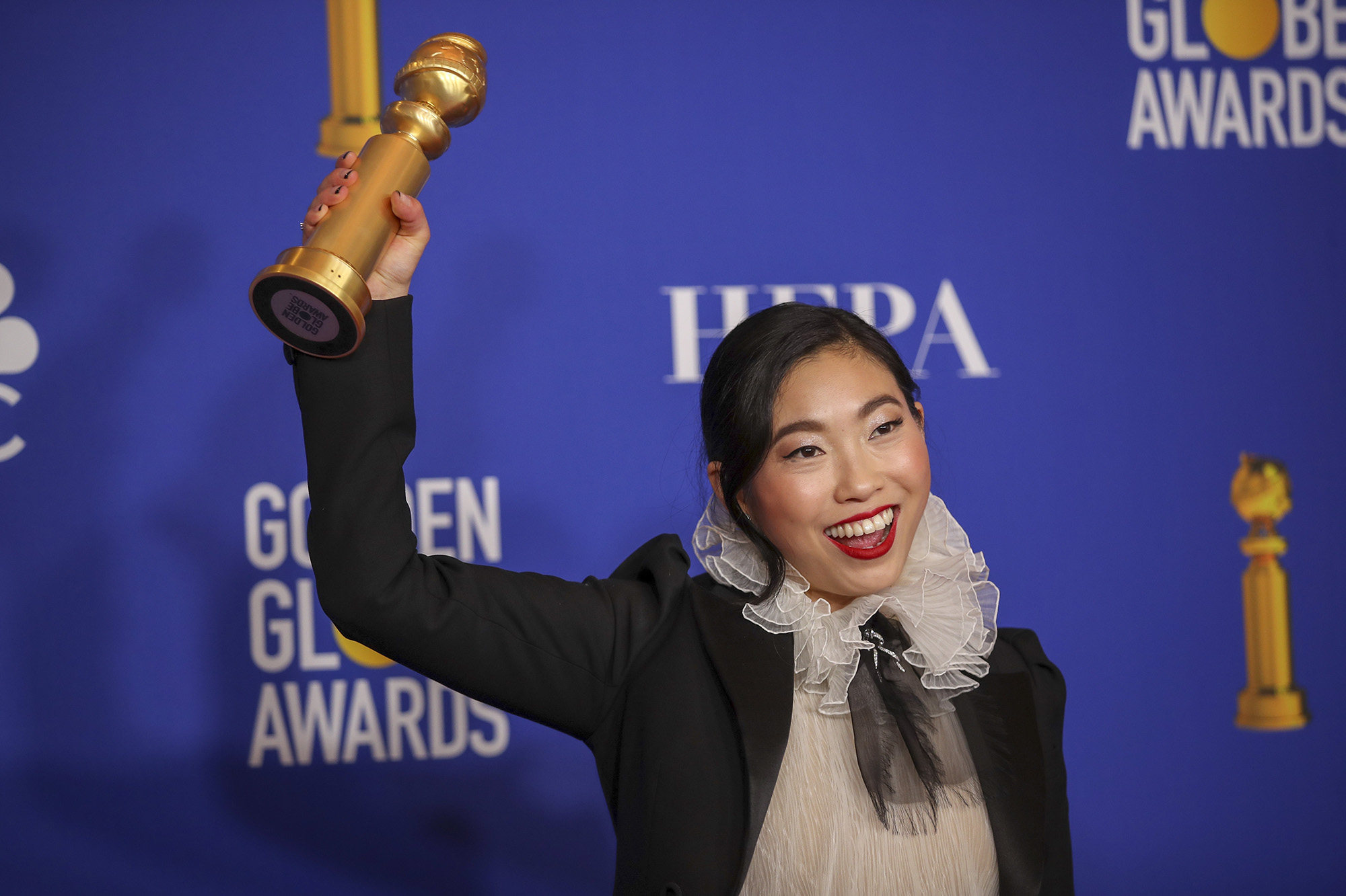 Awkwafina is seen backstage at the 77th Golden Globe Awards in Beverly Hills in January 2020. Photo: TNS