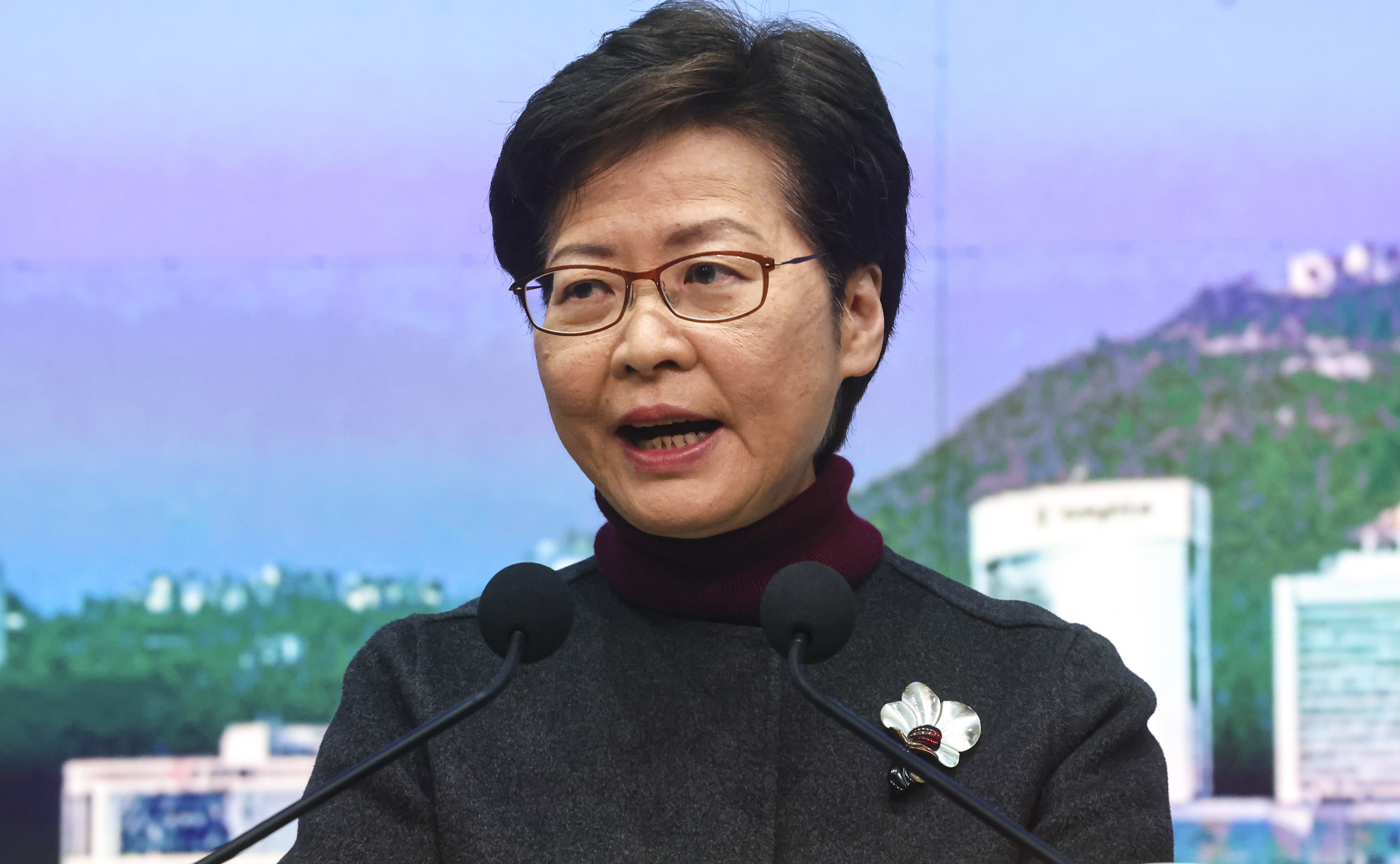 Chief Executive Carrie Lam said on Tuesday that next month’s leadership election would go ahead as planned. Photo: K. Y. Cheng