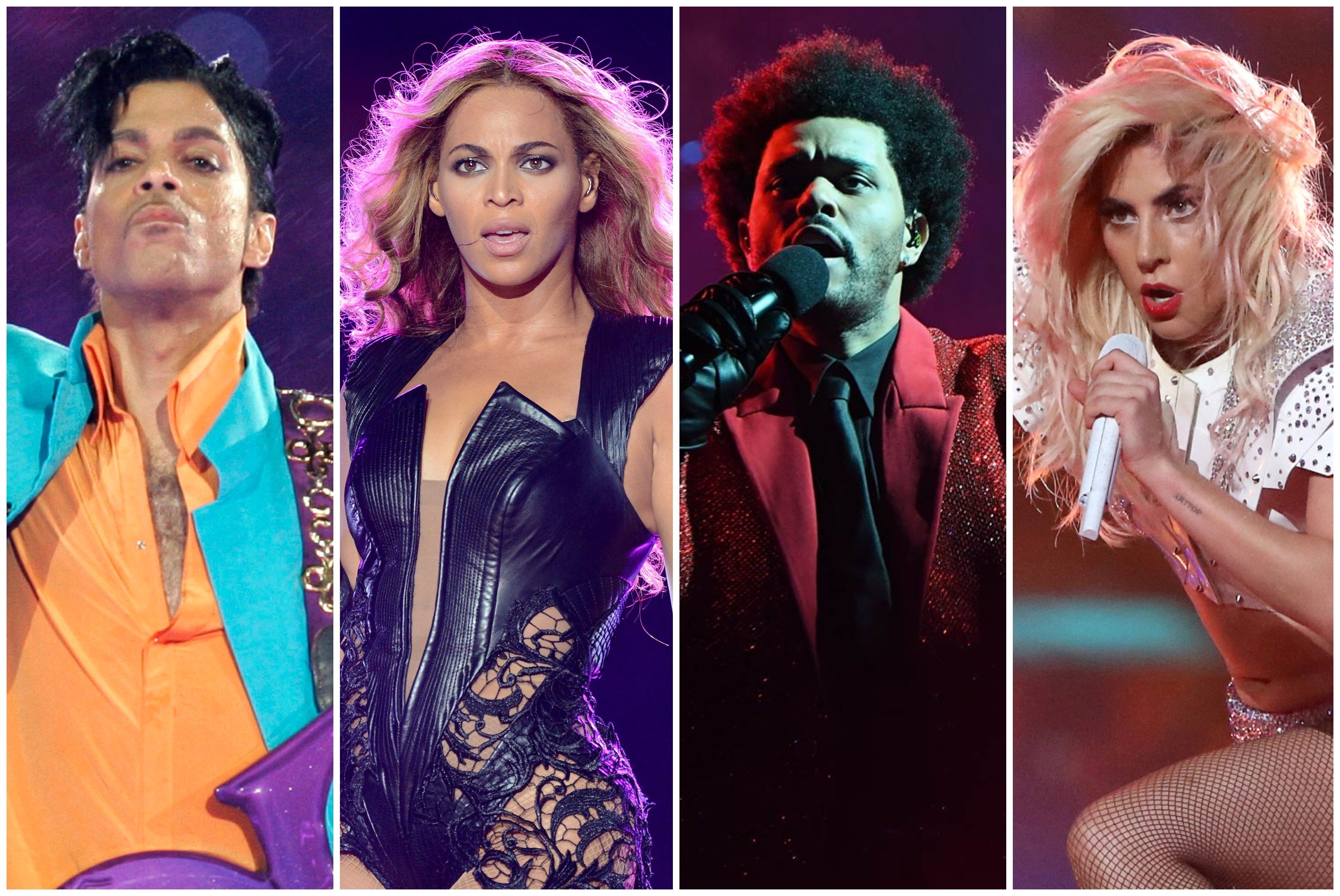 Prince, Beyonce, The Weeknd and Lady Gaga have been among the Super Bowl half-time show’s costliest performances. Photos: AP, Reuters, Givenchy