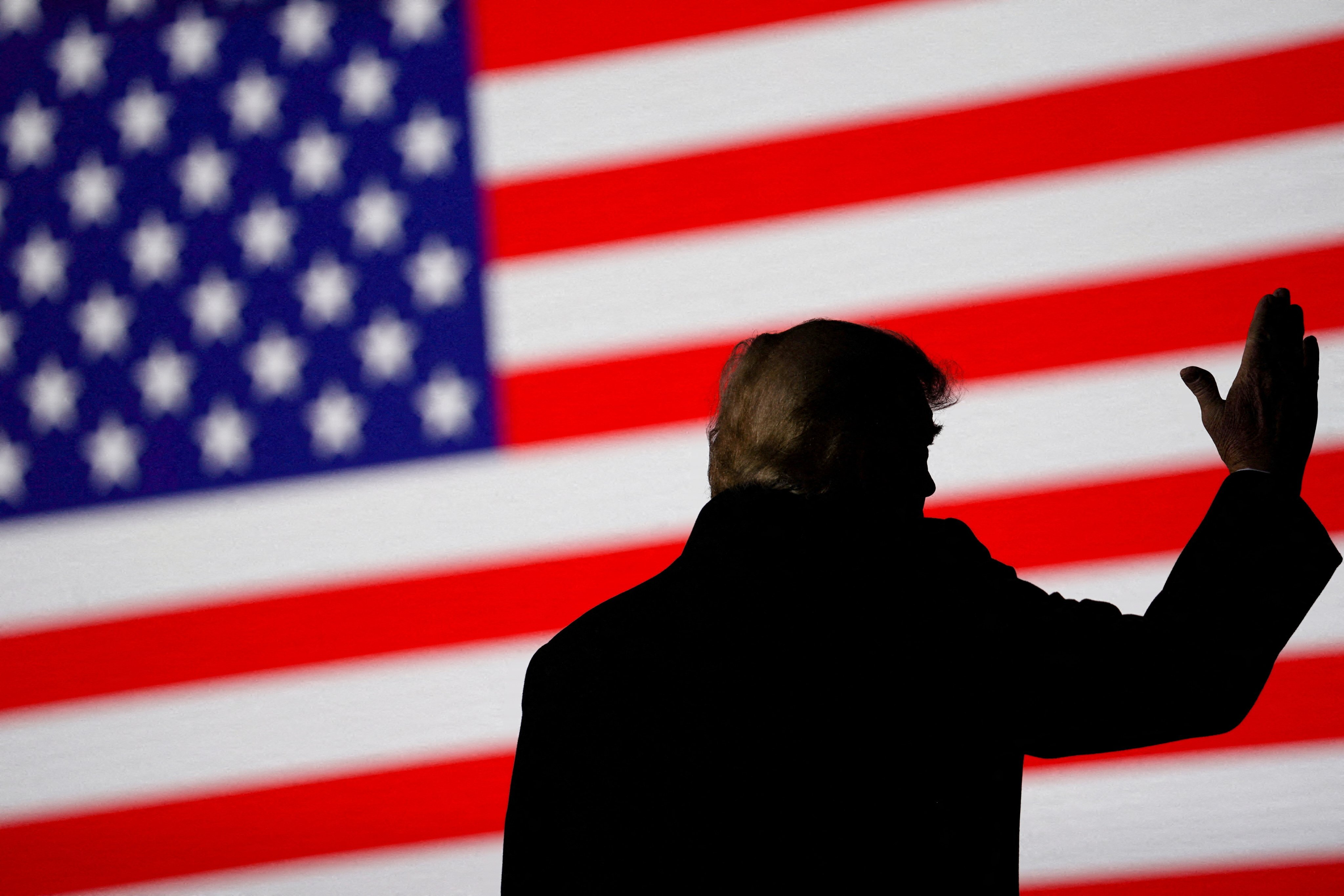 Former US President Donald Trump gestures during a rally in Conroe, Texas, in January. Photo: Reuters