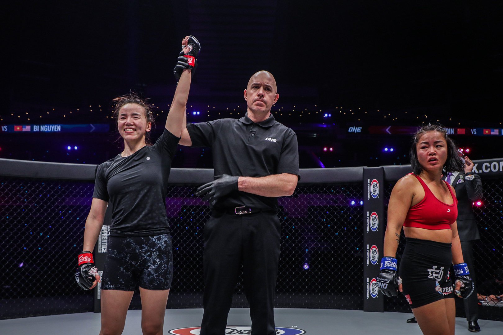 Lin Heqin wins a unanimous decision against Bi Nguyen at ONE: Bad Blood.
Photo: ONE Championship