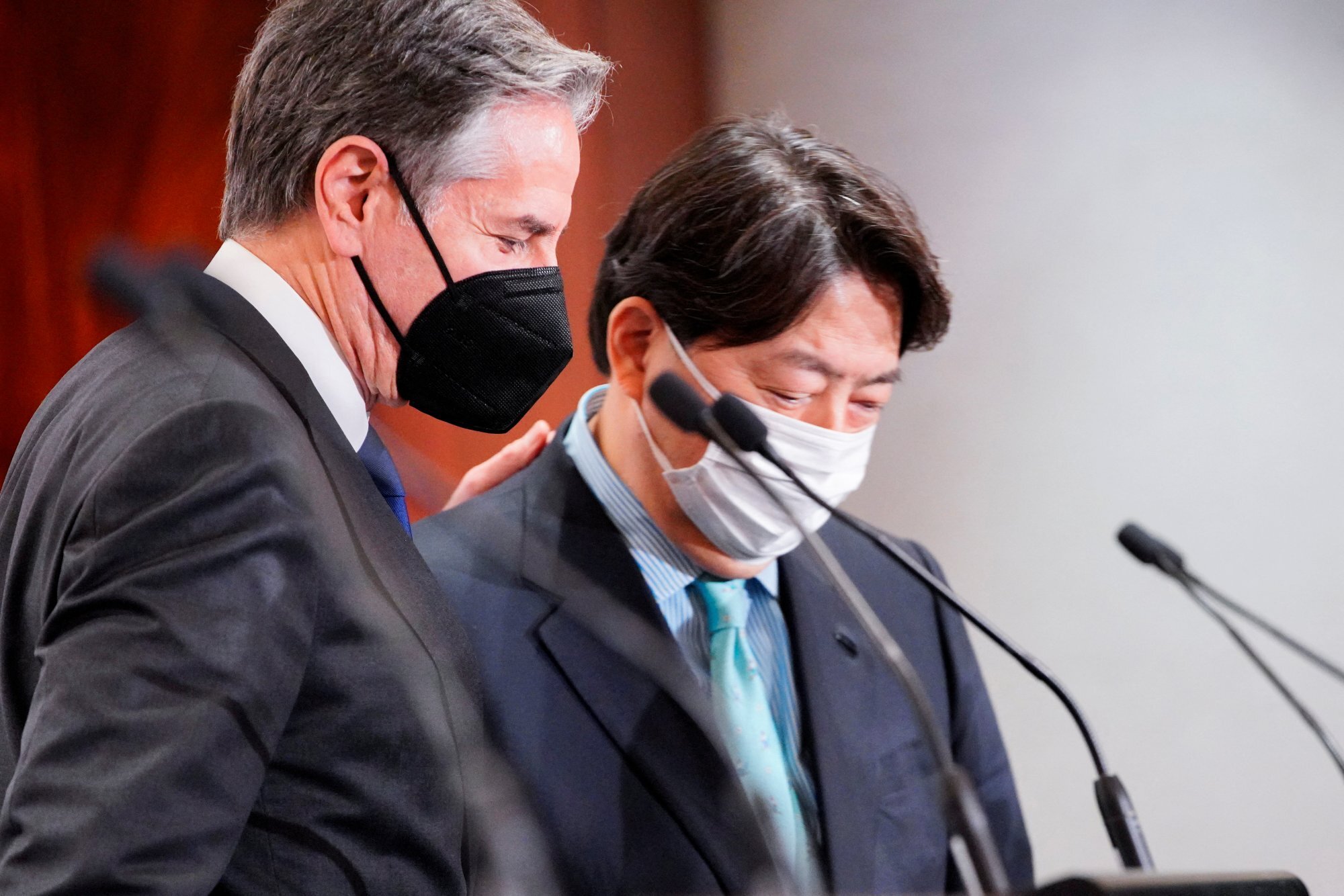 US Secretary of State Antony Blinken and Japanese Foreign Minister Yoshimasa Hayashi speak after a meeting of Quad foreign ministers in Melbourne on Friday. Photo: Reuters