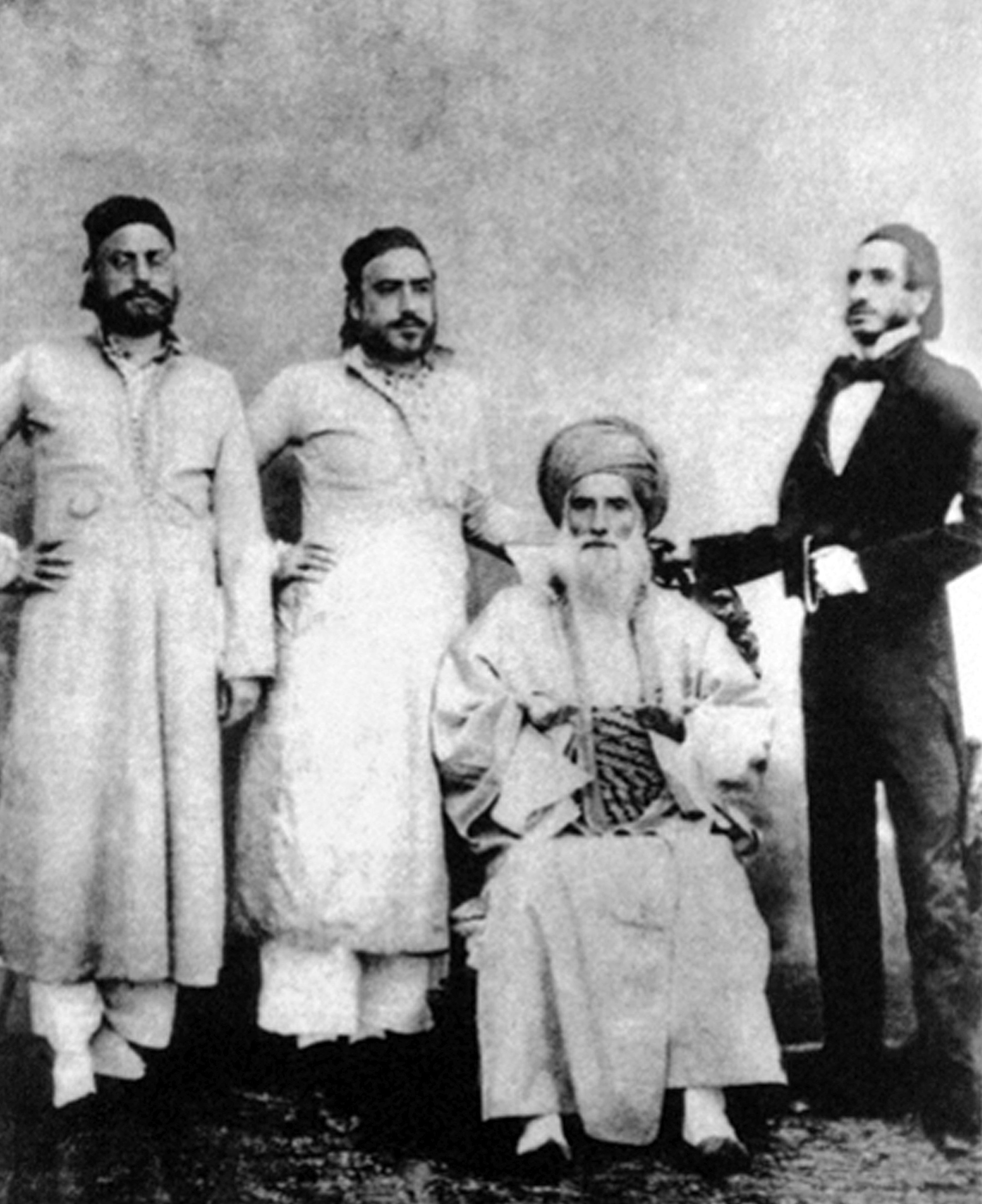 David Sassoon (seated) and his sons. Sassoon moved his family to India from Baghdad in 1832, from where the family business empire spread to Shanghai and Hong Kong. Photo: Pictures From History/Universal Images Group via Getty Images