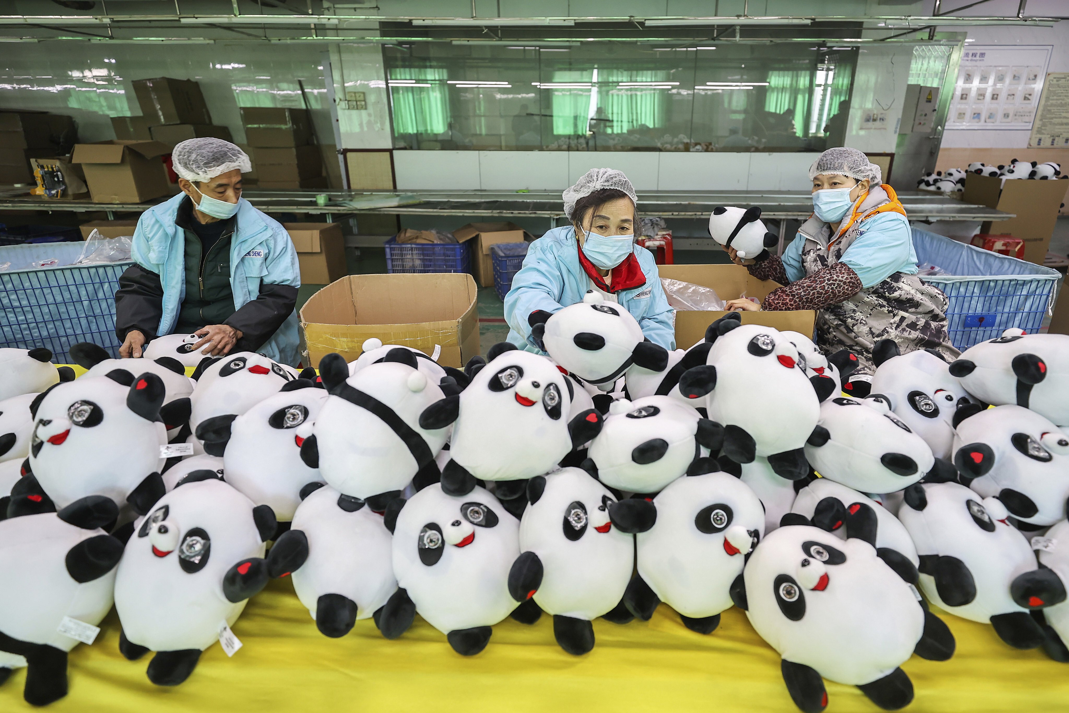 Bing Dwen Dwen stuffed dolls are in short supply in China, so if it’s cheap and there are plenty of them, they are probably fake. Photo: AP