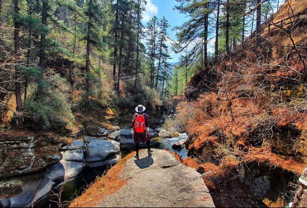 A hiker on the Trans Bhutan Trail, which will be one of, if not the, most sustainable trail in the world when it opens in March 2022. Photo: Trans Bhutan Trail
