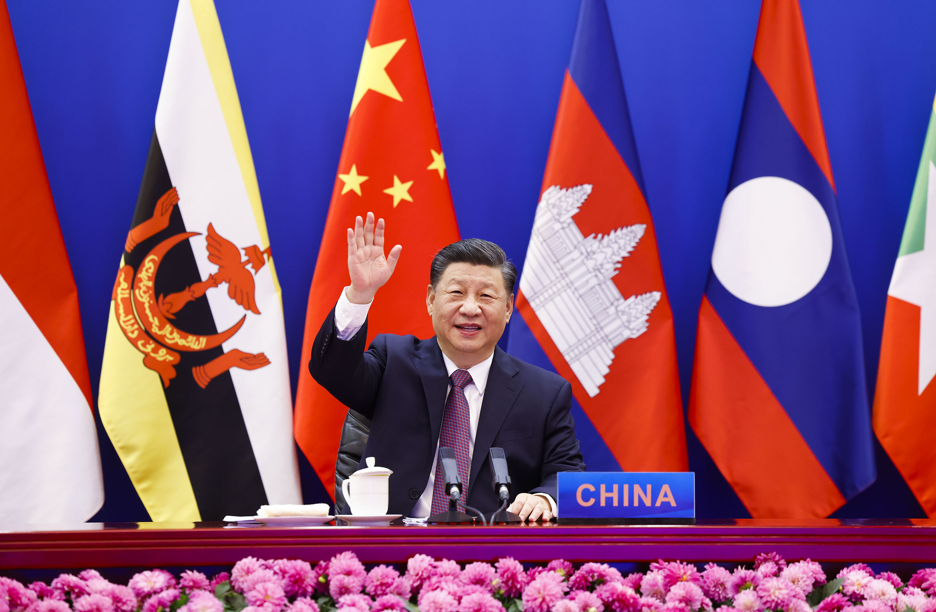 Chinese President Xi Jinping chairs the ASEAN-China Special Summit via video link in Beijing, in November 2021.
Photo: Xinhua/Huang Jingwen