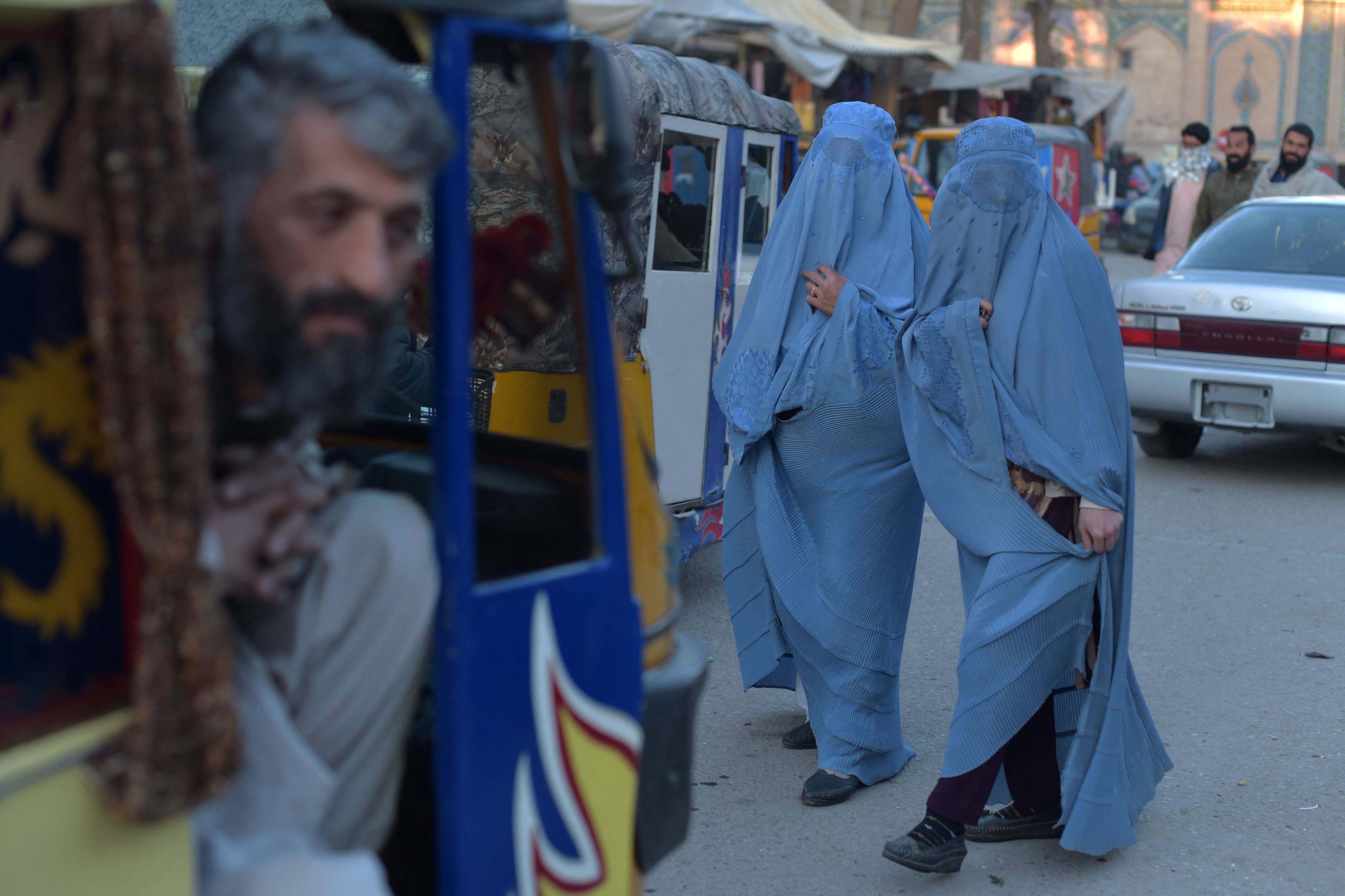 Burqa clad-women in Herat,  Afghanistan. Photo: AFP