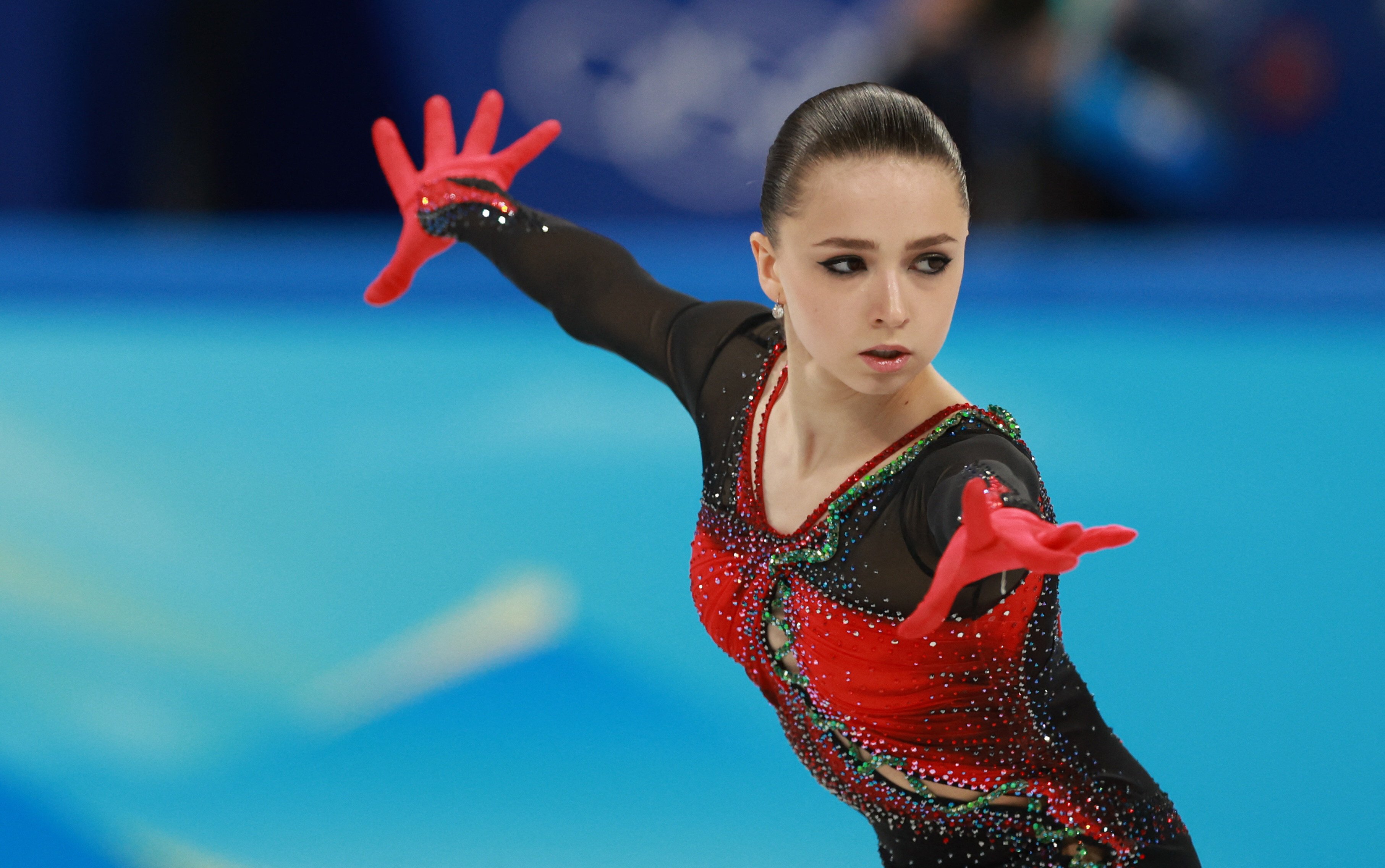 Kamila Valieva of Russia Olympic Committee at the 2022 Beijing Winter Olympics. Photo: Reuters 