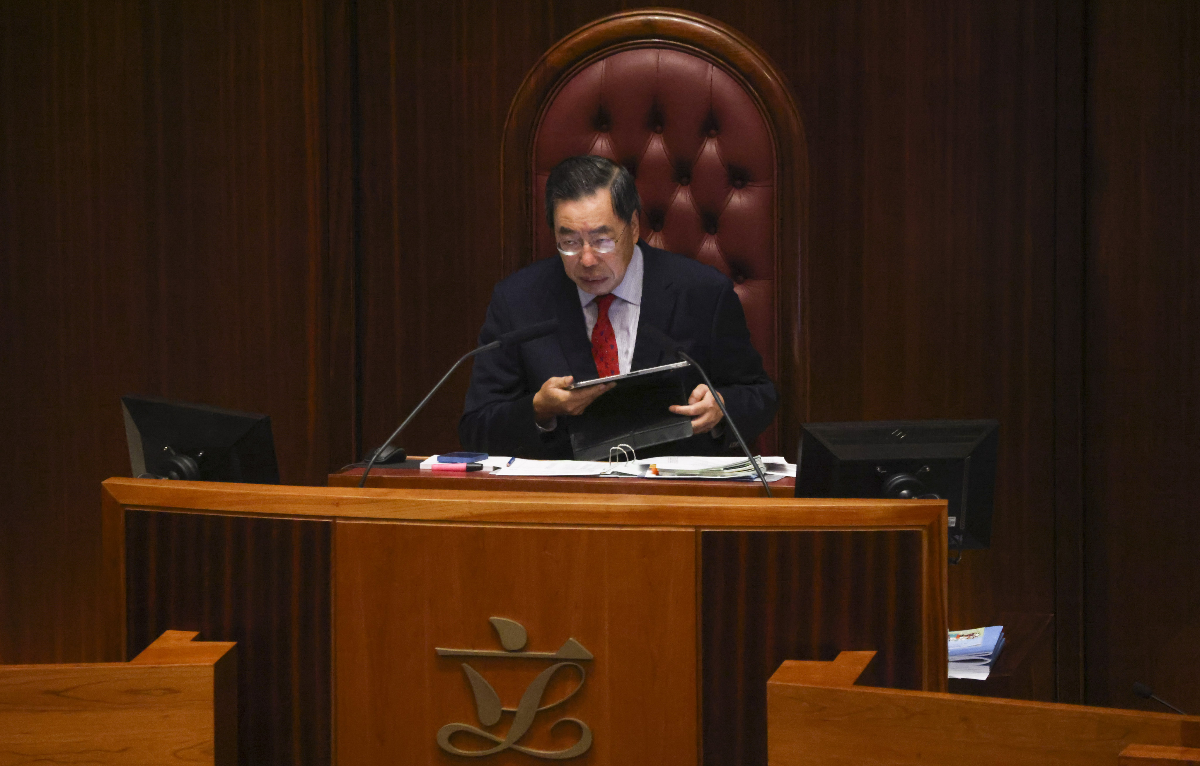 Legislative Council President Andrew Leung says lawmakers will comply with a request to drastically reduce the number of questions they will ask about the next budget. Photo: Nora Tam