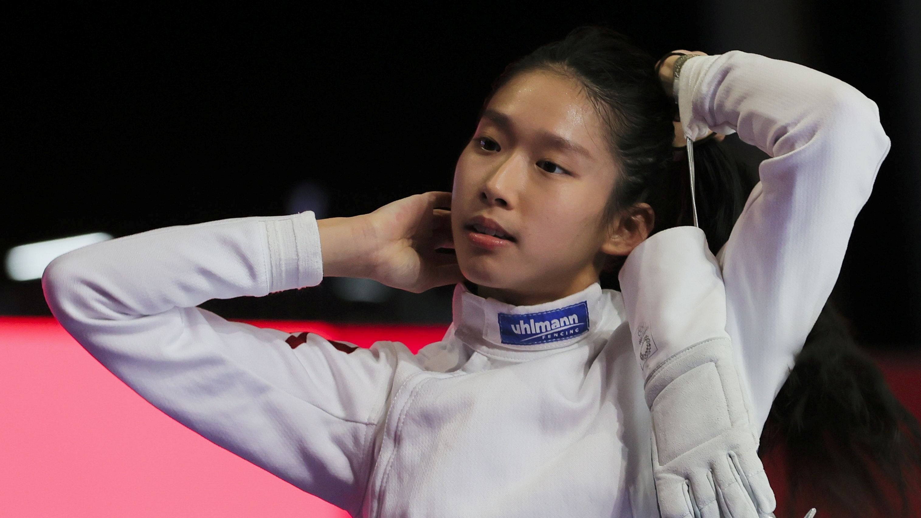 Hong Kong epee fencer Vivian Kong Man-wai at the Tokyo Olympic Games event at the Makuhari Messe Hall in Japan. Photo: Reuters   