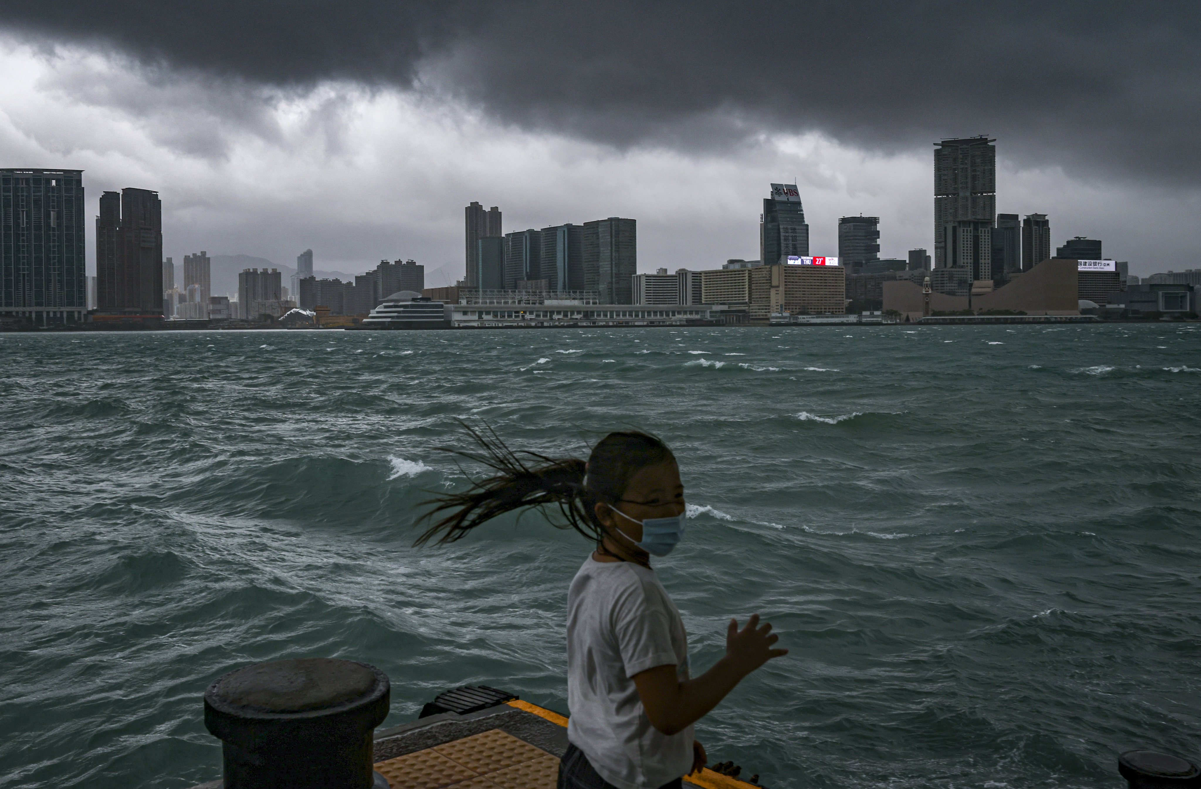 Hong Kong’s Victoria Harbour during Typhoon Kompasu, which hit the city in October 2021. Asia’s long coastlines make it potentially more vulnerable to climate change. Photo: Nora Tam