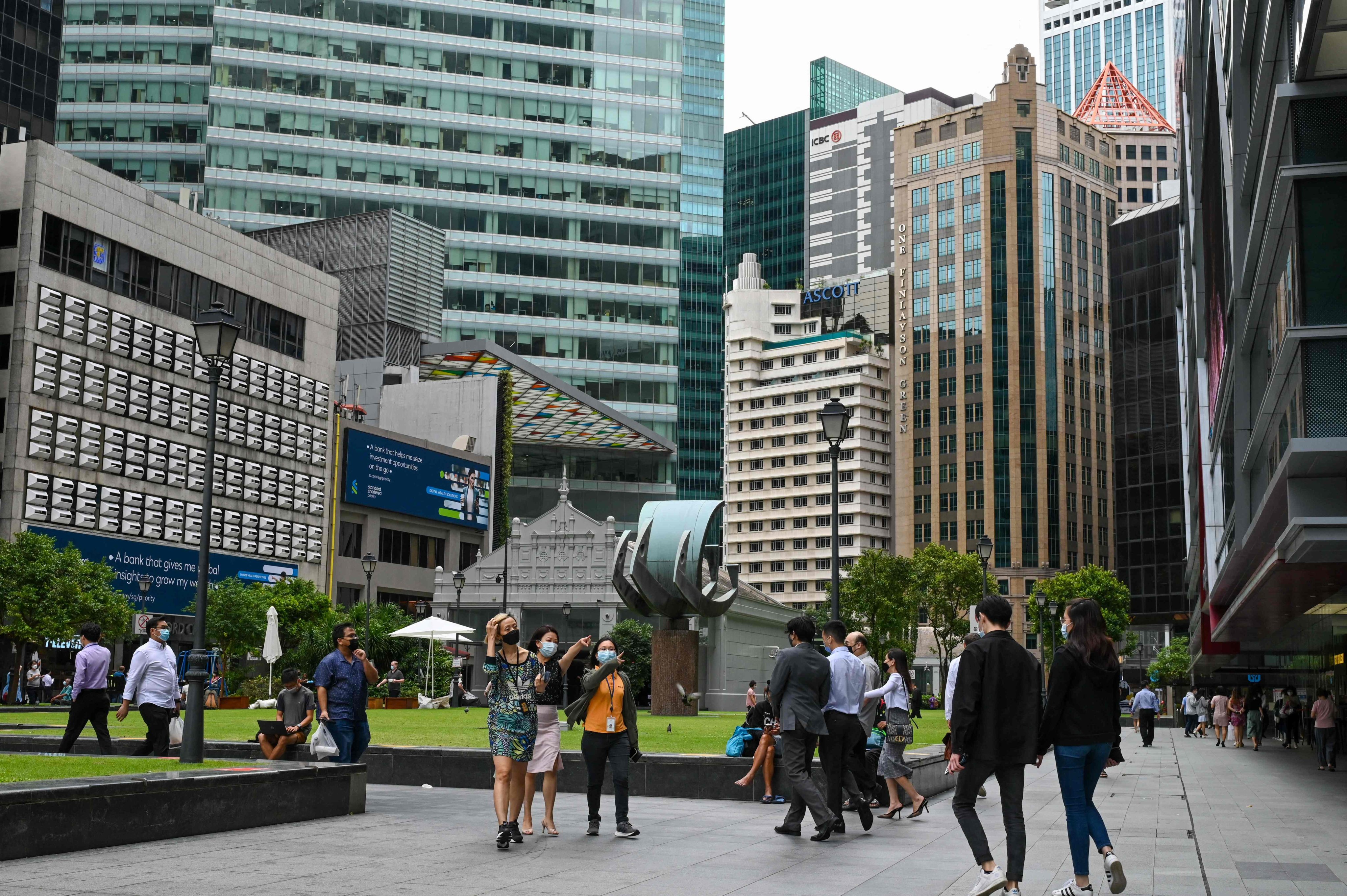 Raffles Place financial business district in Singapore where expat visas have had a major overhaul. Photo: AFP