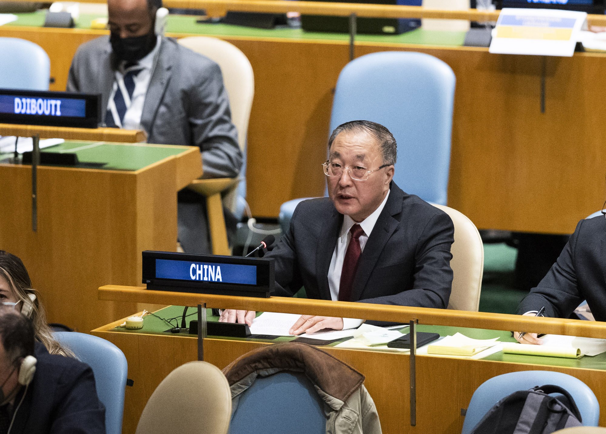 Zhang Jun, China’s permanent representative to the United Nations, abstained on Wednesday in a General Assembly vote denouncing Russia’s invasion of Ukraine. Photo: Xinhua