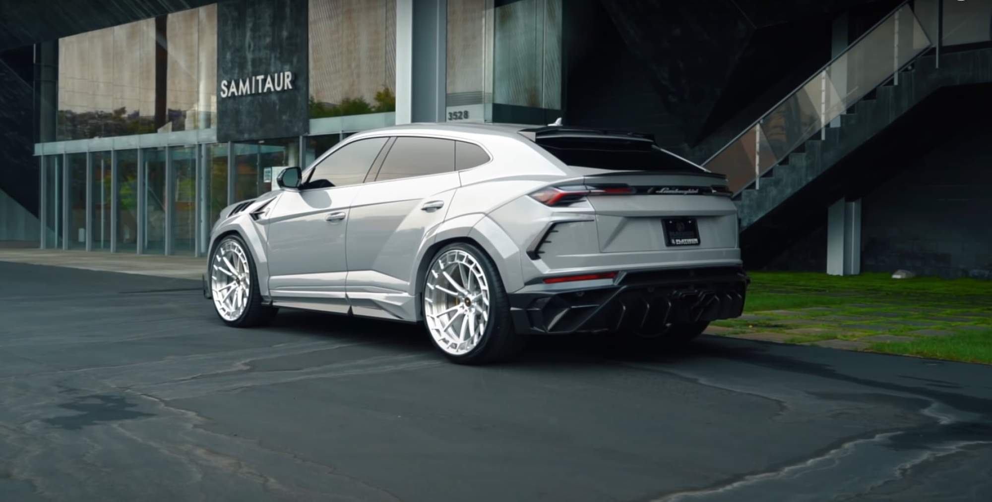 The back of Kim Kardashian’s Lamborghini Mansory Widebody Urus. Photo: Platinum Motorsport/YouTube