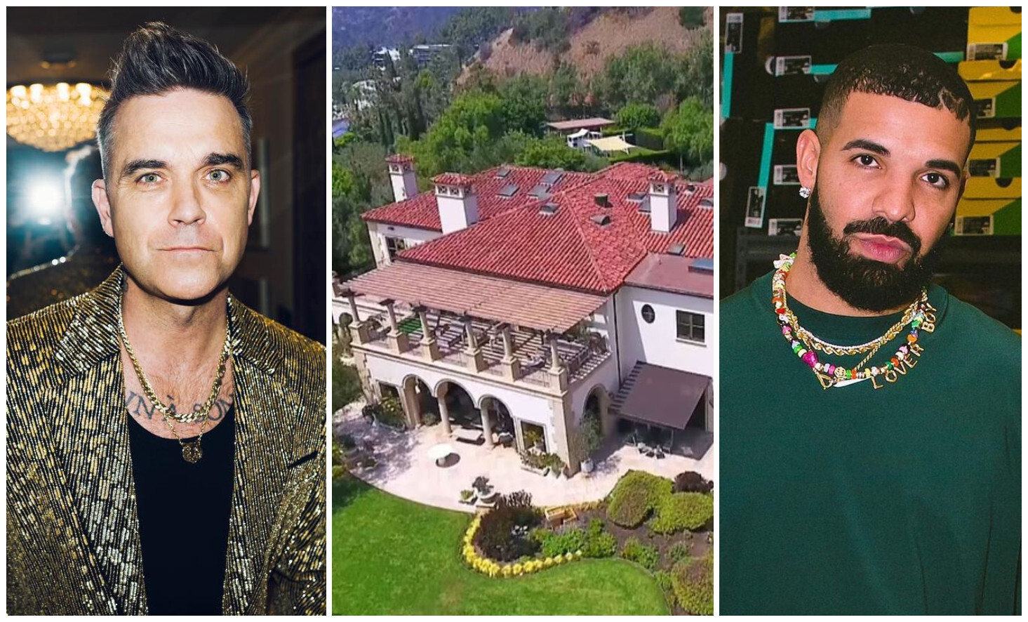 Find out more about the luxurious property that was once housed Robbie Williams but is now going to Drake! Photos: @robbiewilliams/Instagram, ITV/Planet Photos, @drakeofficlal/Instagram