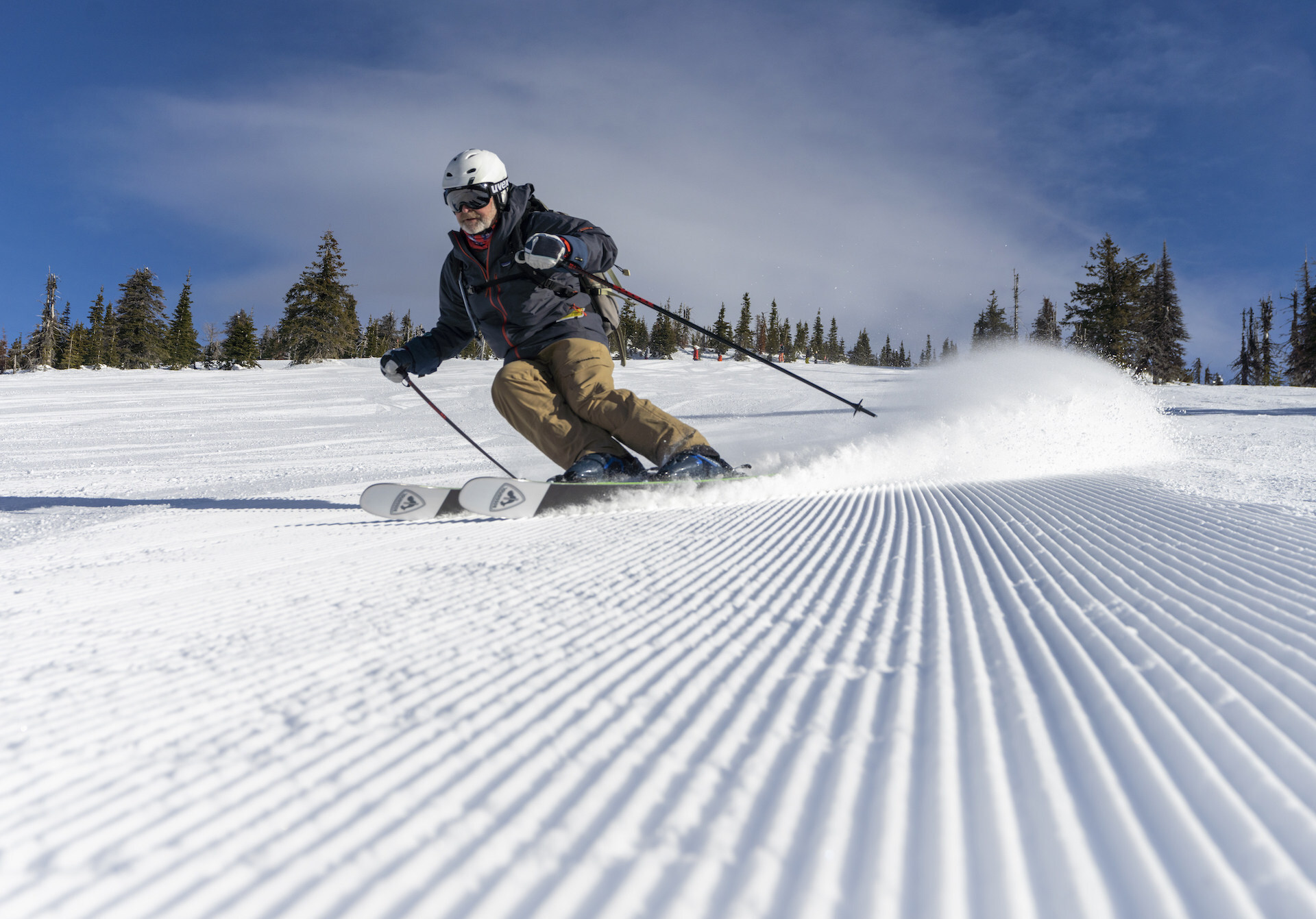 Alf Alderson on the piste at the Red Mountain ski resort in British Columbia, Canada. Photo: Christie Fitzpatrick 