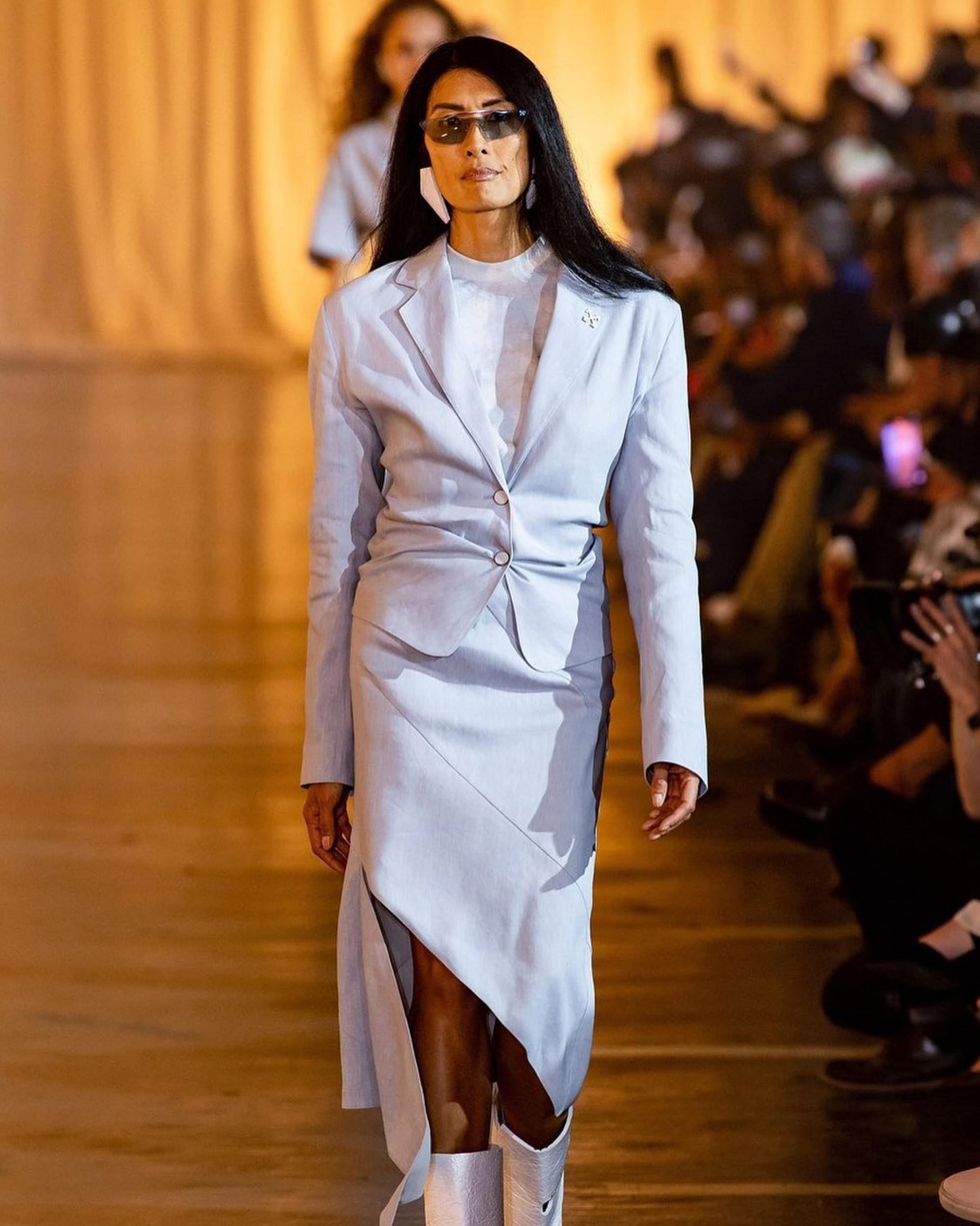 Suzi de Givenchy walking for Off-White’s spring/summer collection in 2020. Photo: @suzi.de.g/Instagram