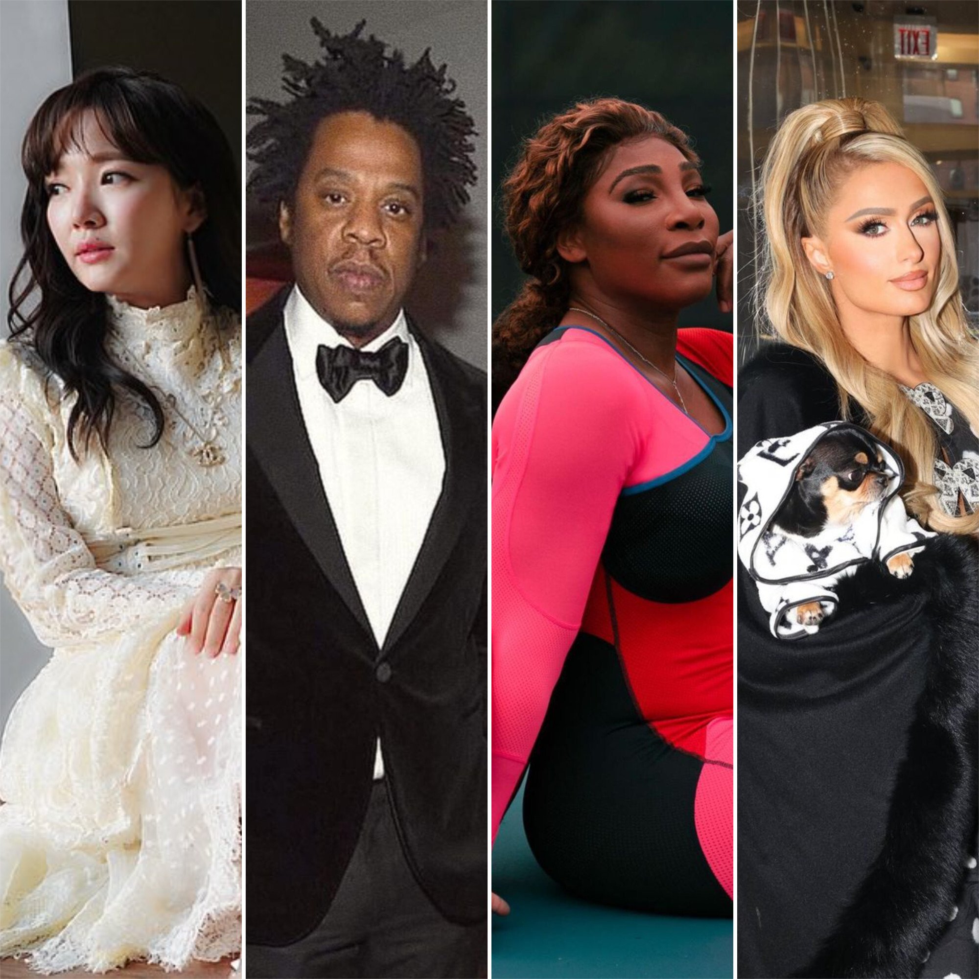 Which celebrity has the most expensive NFT portfolio – Yun Songa, Jay-Z, Serena Williams or Paris Hilton? Photos: @yunsonga, @beyonce, @serenawilliams, @parishilton/Instagram
