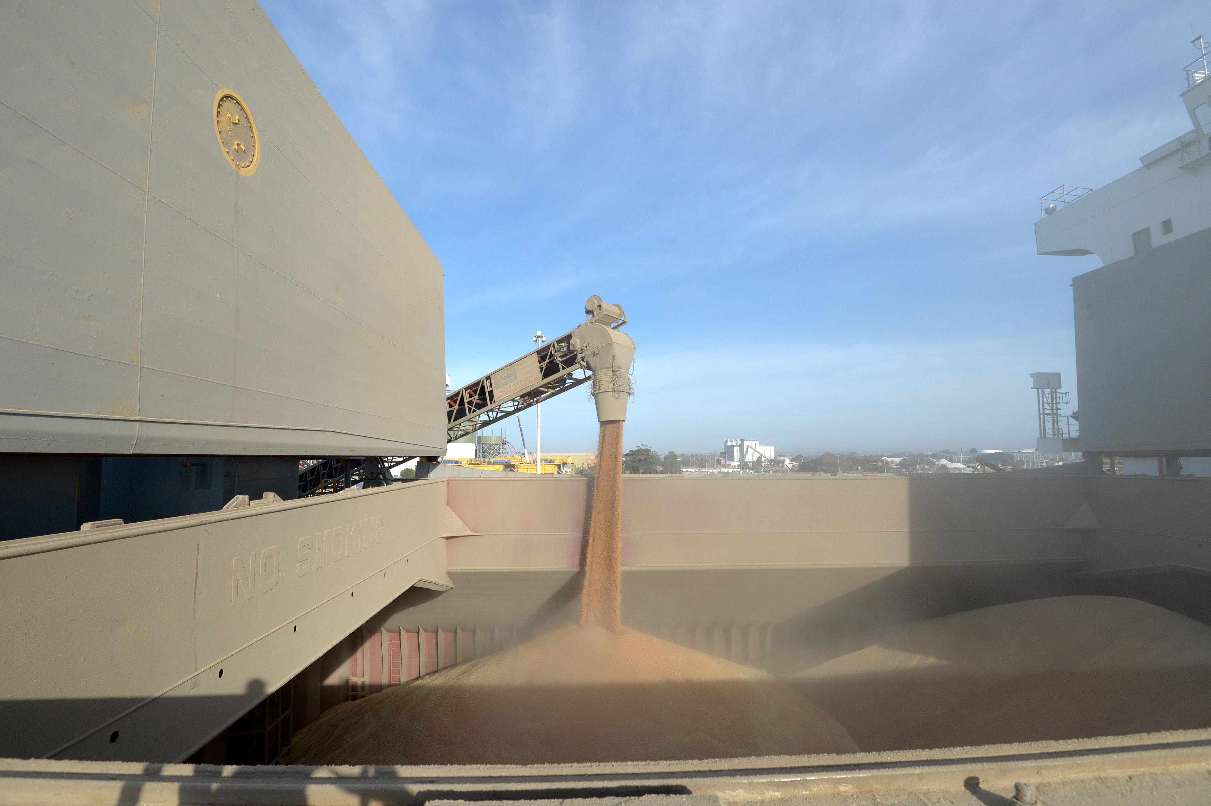 Wheat being loaded in Australia. Prices have soared amid mounting fears of a global shortage as the Ukraine war shuts off big chunks of the world’s exports of the staple, used in everything from bread to biscuits and noodles. Photo: Bloomberg