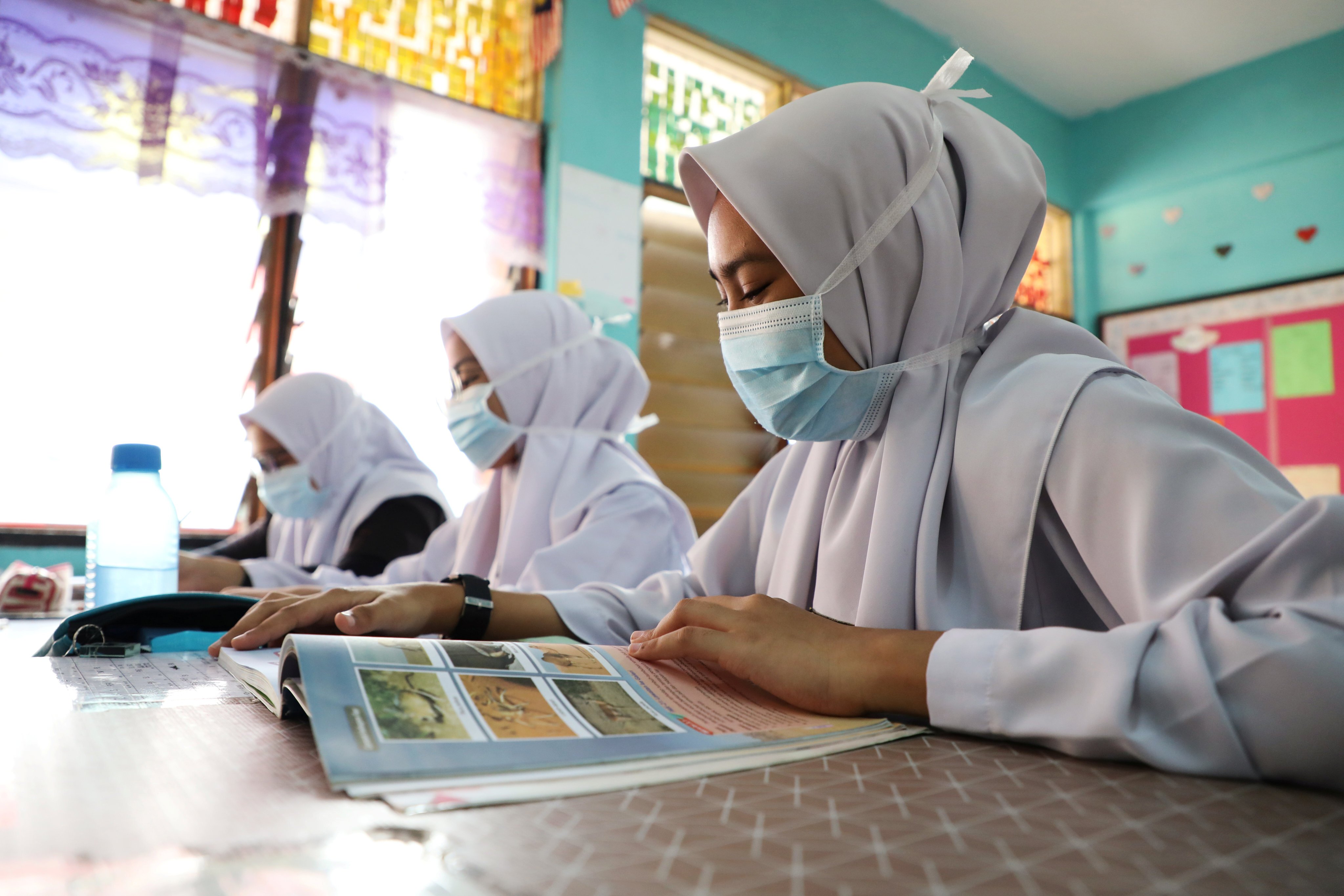 Students at a school in Puchong, Malaysia. Photo: Reuters