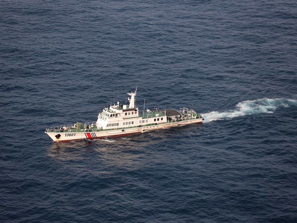 A China coastguard ship cruising near Japan’s territorial waters. Photo: EPA