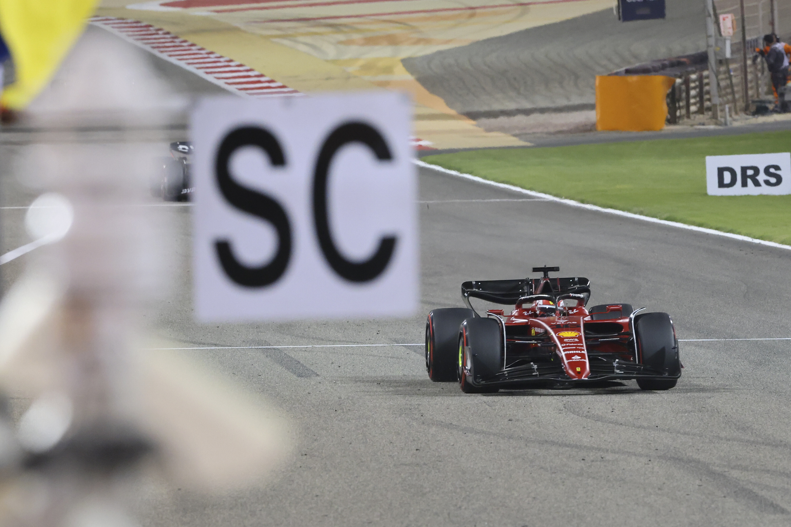 Ferrari driver Charles Leclerc wins the Formula One Bahrain Grand Prix. Photo: AP