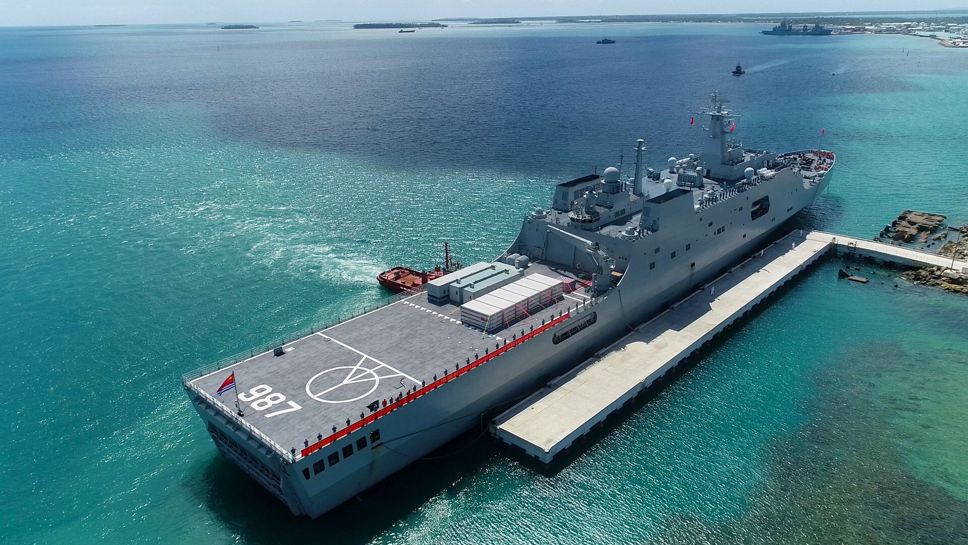 A flotilla of the People’s Liberation Army Navy carrying relief supplies arrives in Nuku’alofa, Tonga, on February 15, 2022. Traditionally a land power, China has boosted its naval capacity in recent years. Photo: Xinhua