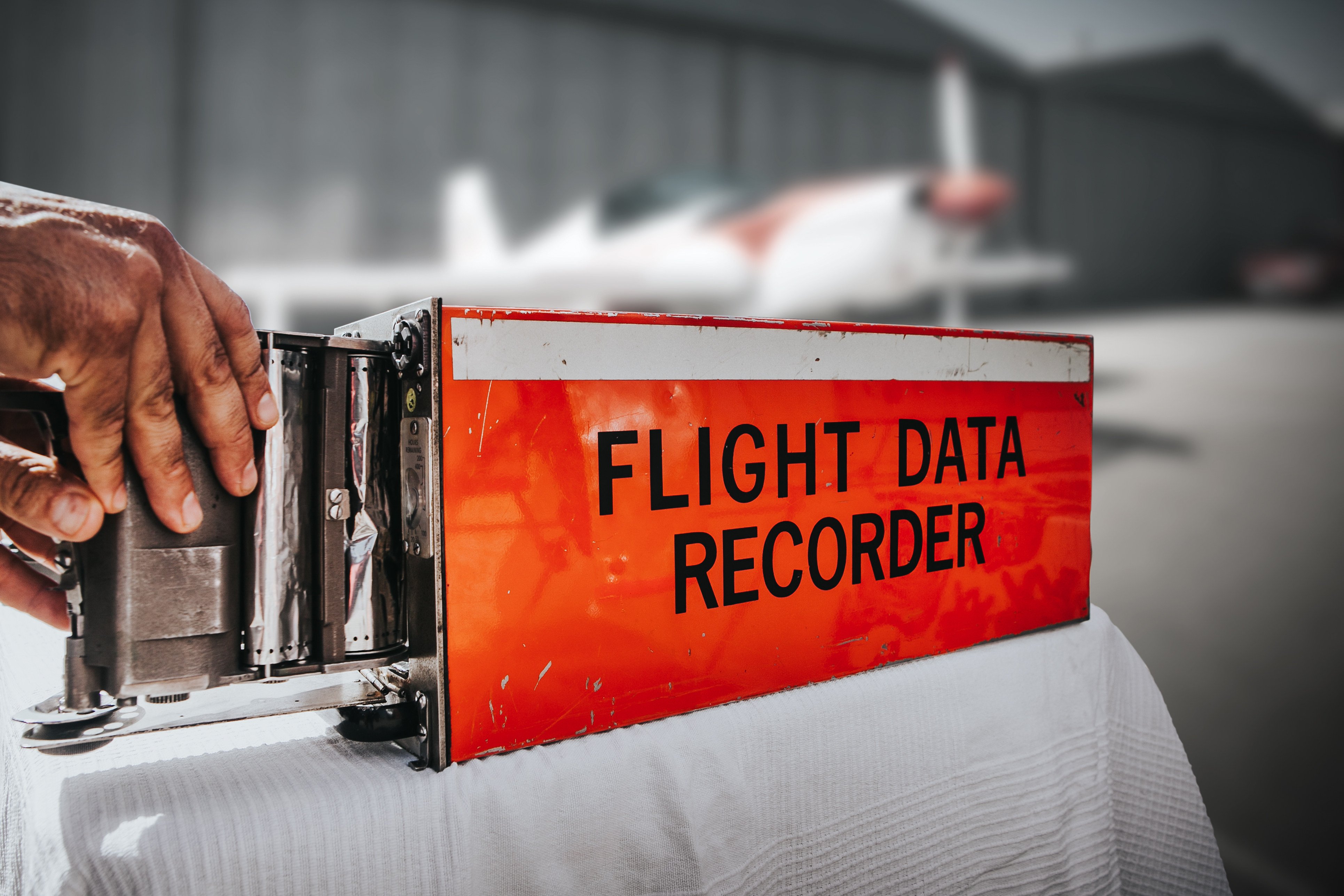 Flight data recorder from a plane. Black box. Photo: Shutterstock Images
