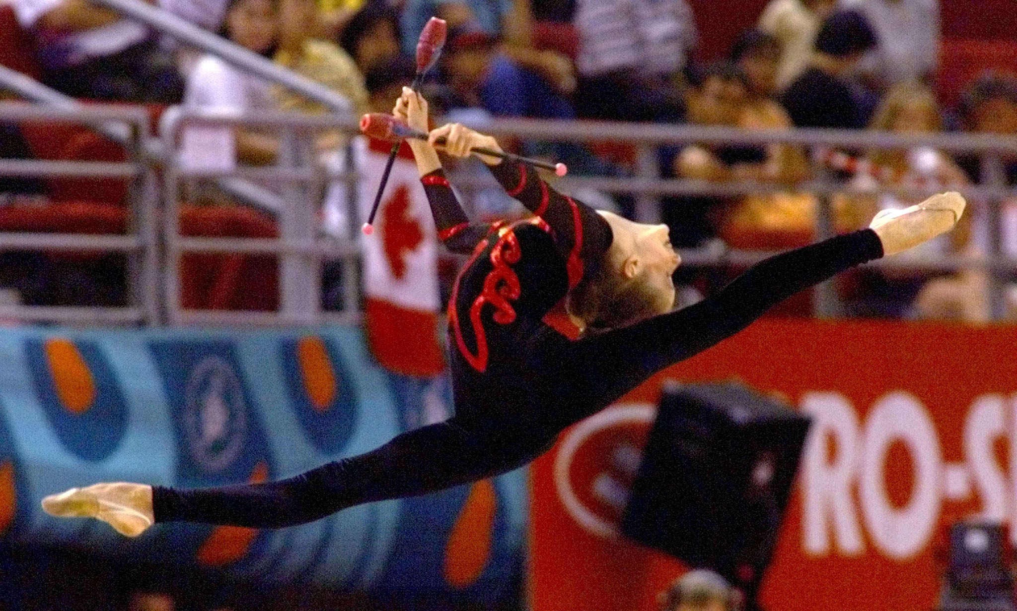A Canadian rhythmic gymnast is seen performing at the Commonwealth Games. File photo: Reuters