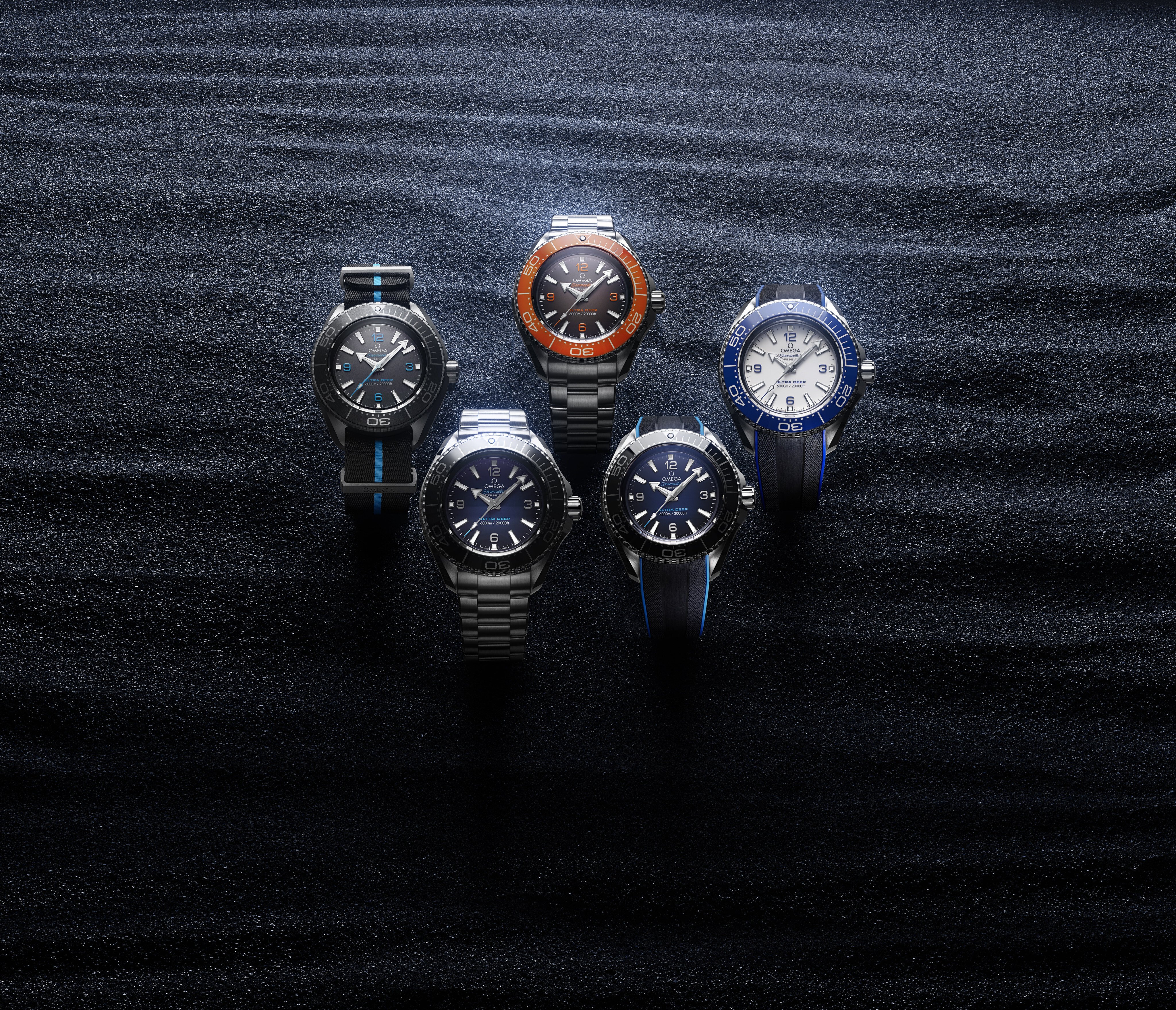 For 2022, Omega has announced new models in its Constellation, Speedmaster and Seamaster collections – including these Omega Seamaster Planet Ocean Ultra Deep watches. Photos: Omega