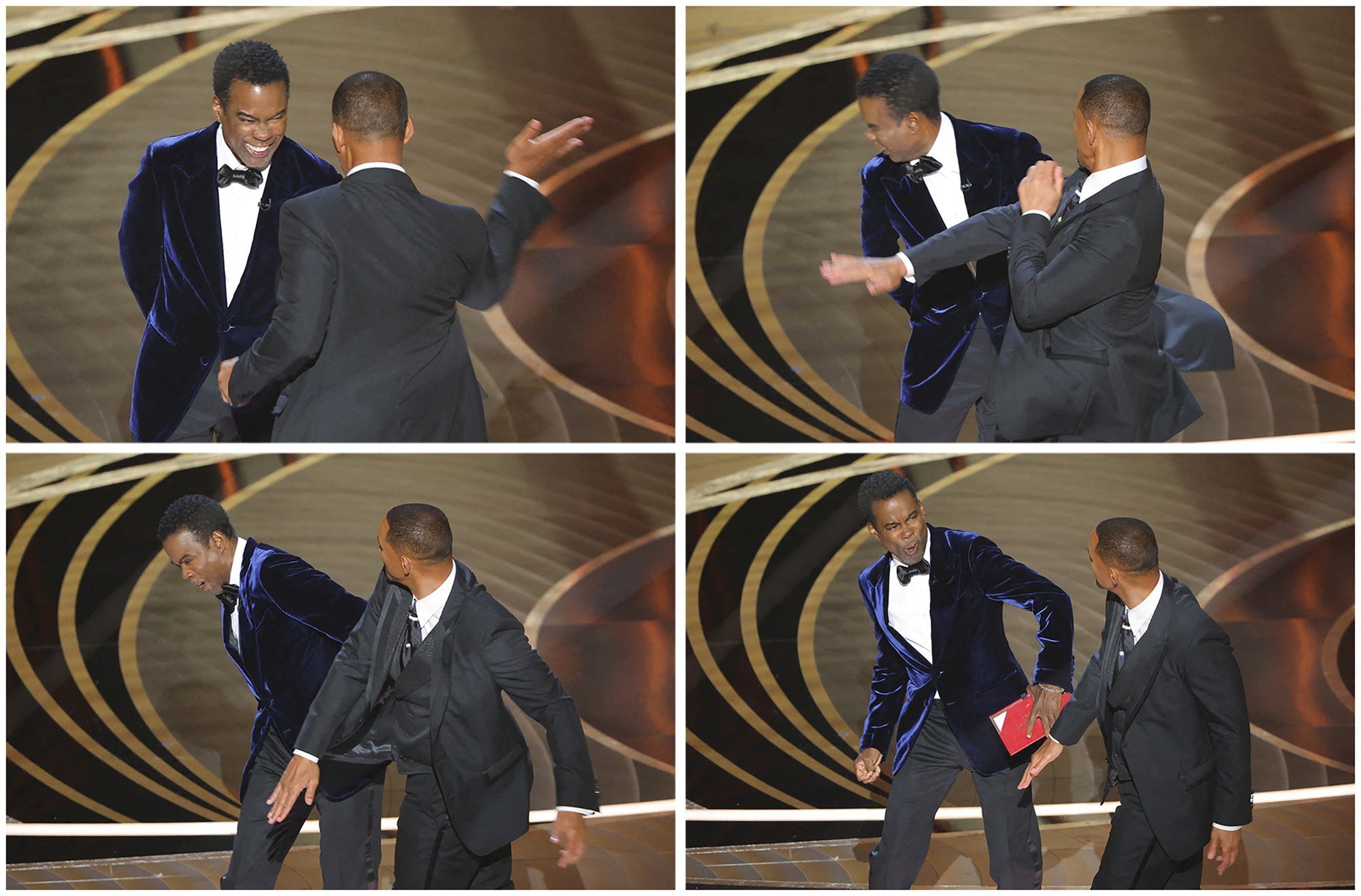 Will Smith hit Chris Rock on stage at the Oscars. Photo: Reuters
