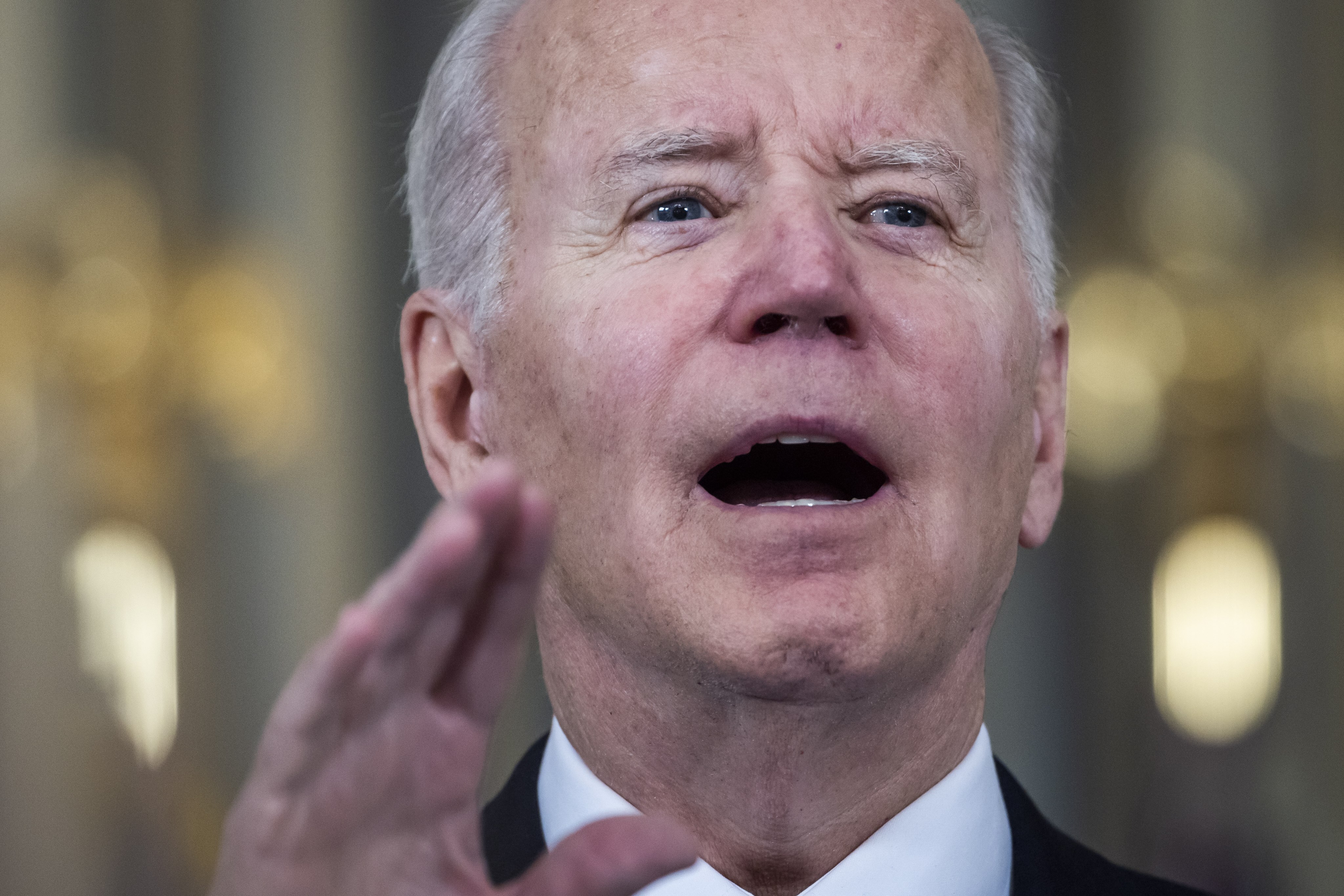 US President Joe Biden announcing his administration’s US$5.8 trillion  for fiscal year 2023 in Washington on Monday. Photo: EPA-EFE