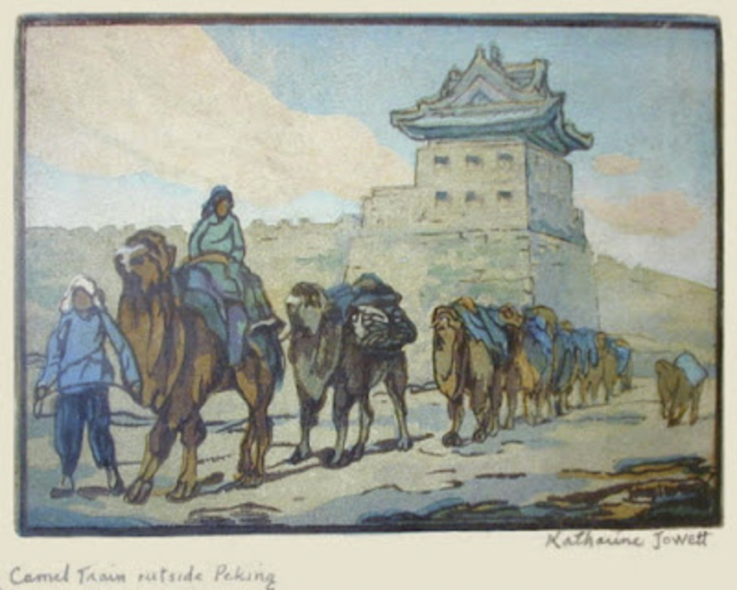 Artwork Camel Train Outside Peking - lithograph.jpg by Katharine Jowatt&#xA;&#xA;Credit: Katharine Jowatt