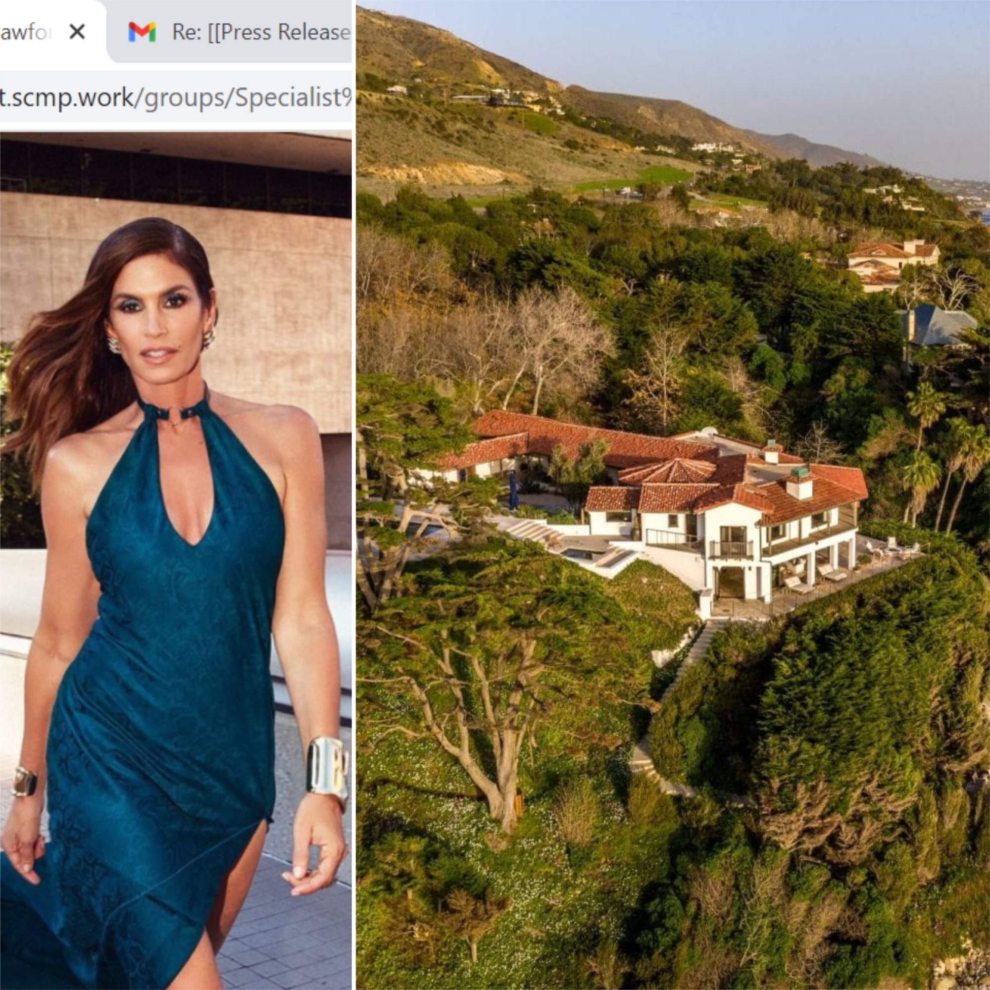 Cindy Crawford’s former Malibu mansion is on the market for US$99.5 million, making it one of the most expensive in the entire state. Photos: @cindycrawford/Instagram; Coldwell Banker Realty