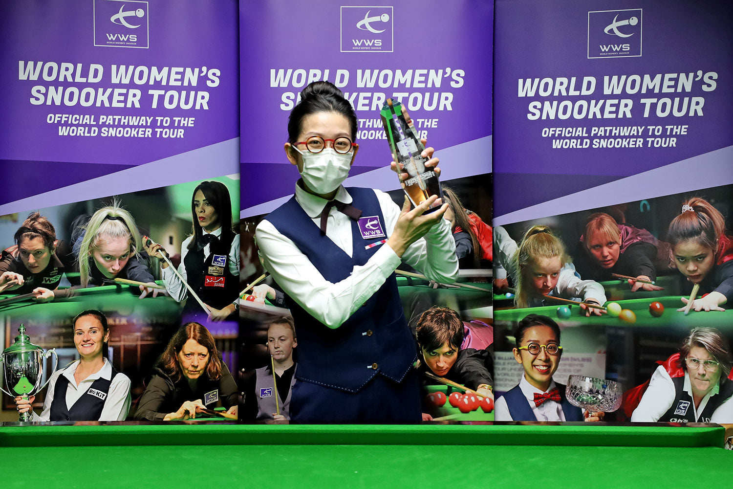 A delighted Ng On-yee with her Winchester Open trophy. Photo: Handout