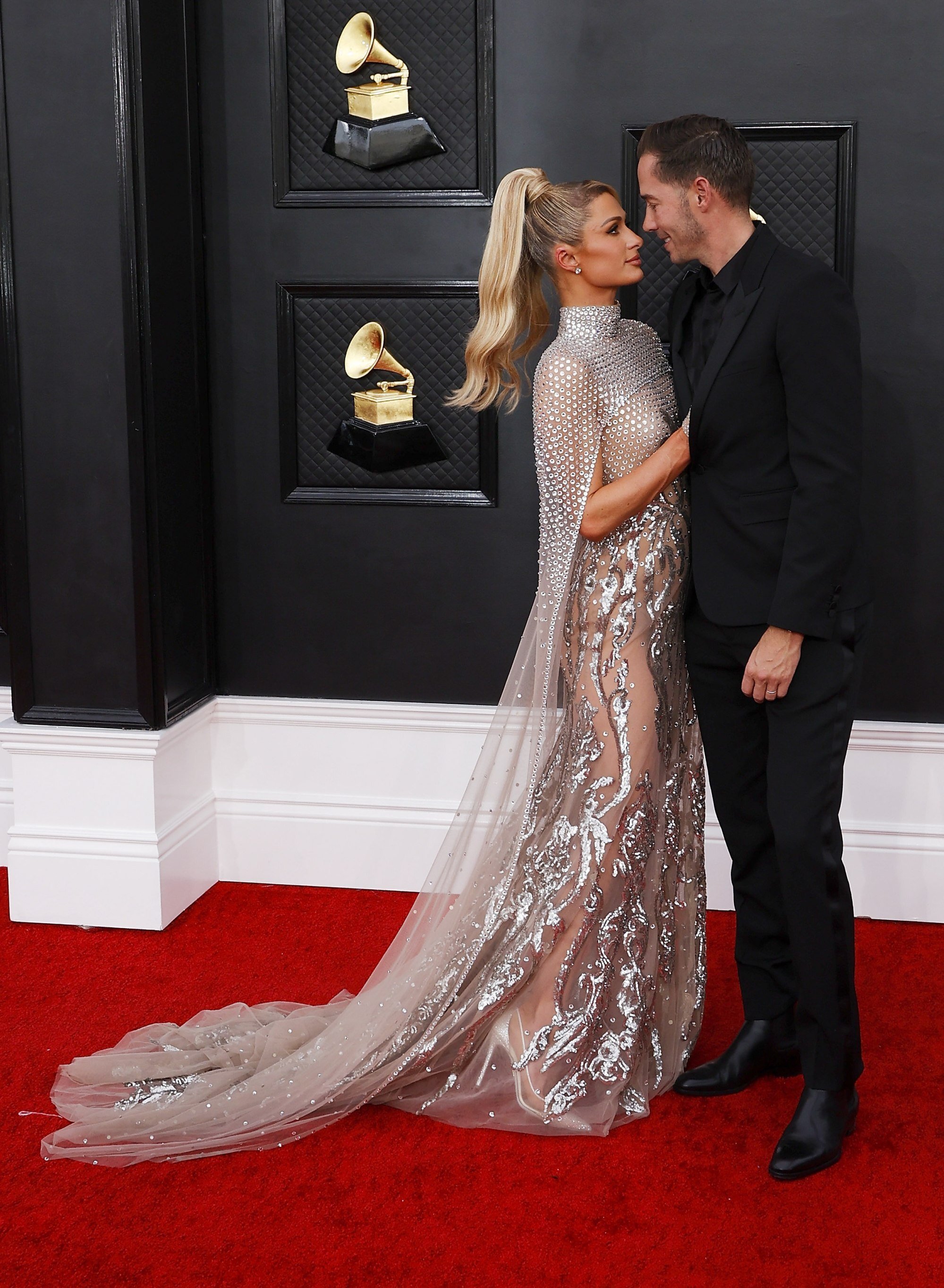 Fresh from their November nuptials, Paris Hilton and Carter Reum made a striking impression at the awards. Photo: EPA-EFE