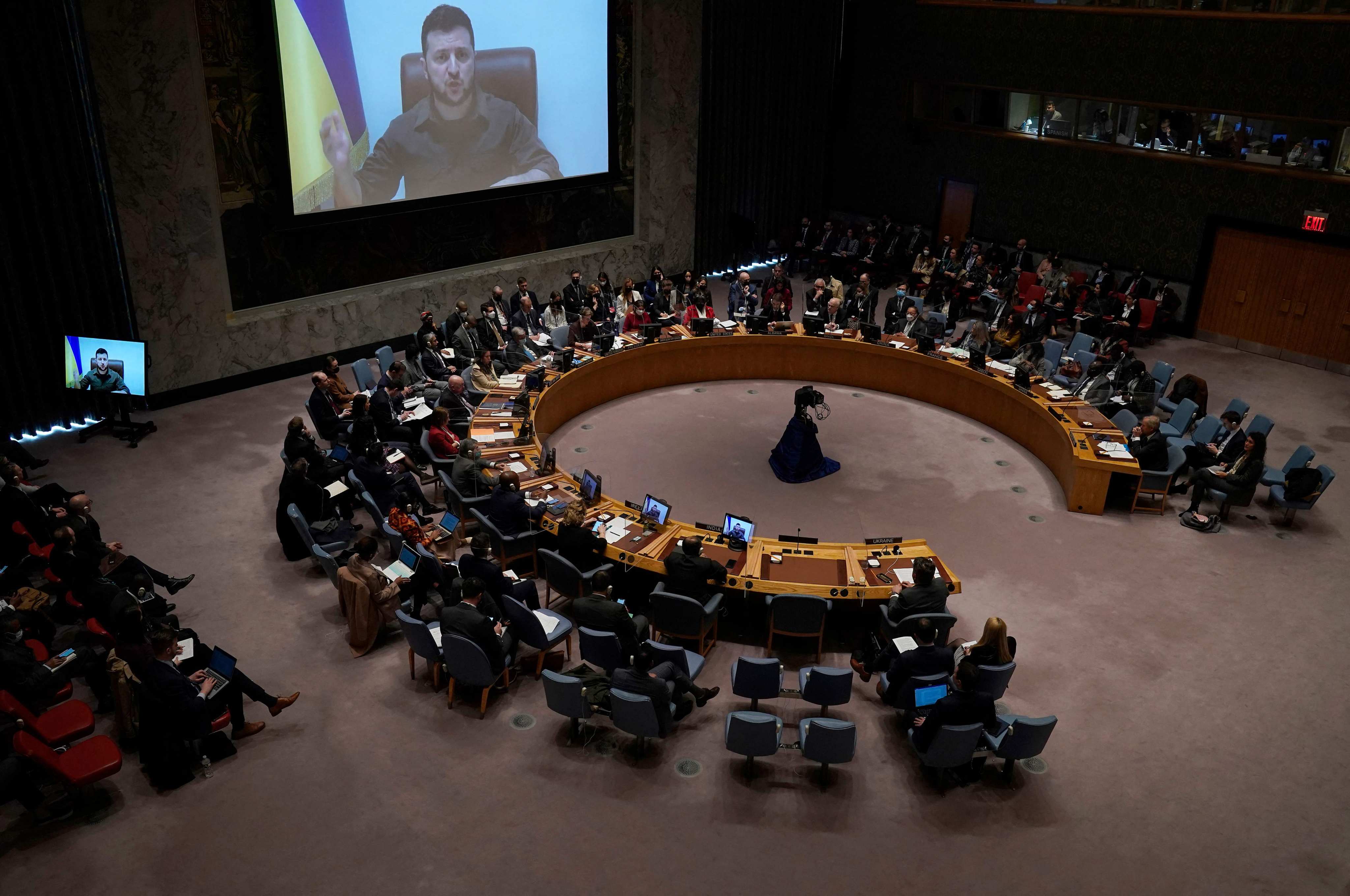 Ukraine: President Zelensky tells UN 'most terrible crimes since WW2' being  committed, urges Security Council to act | South China Morning Post