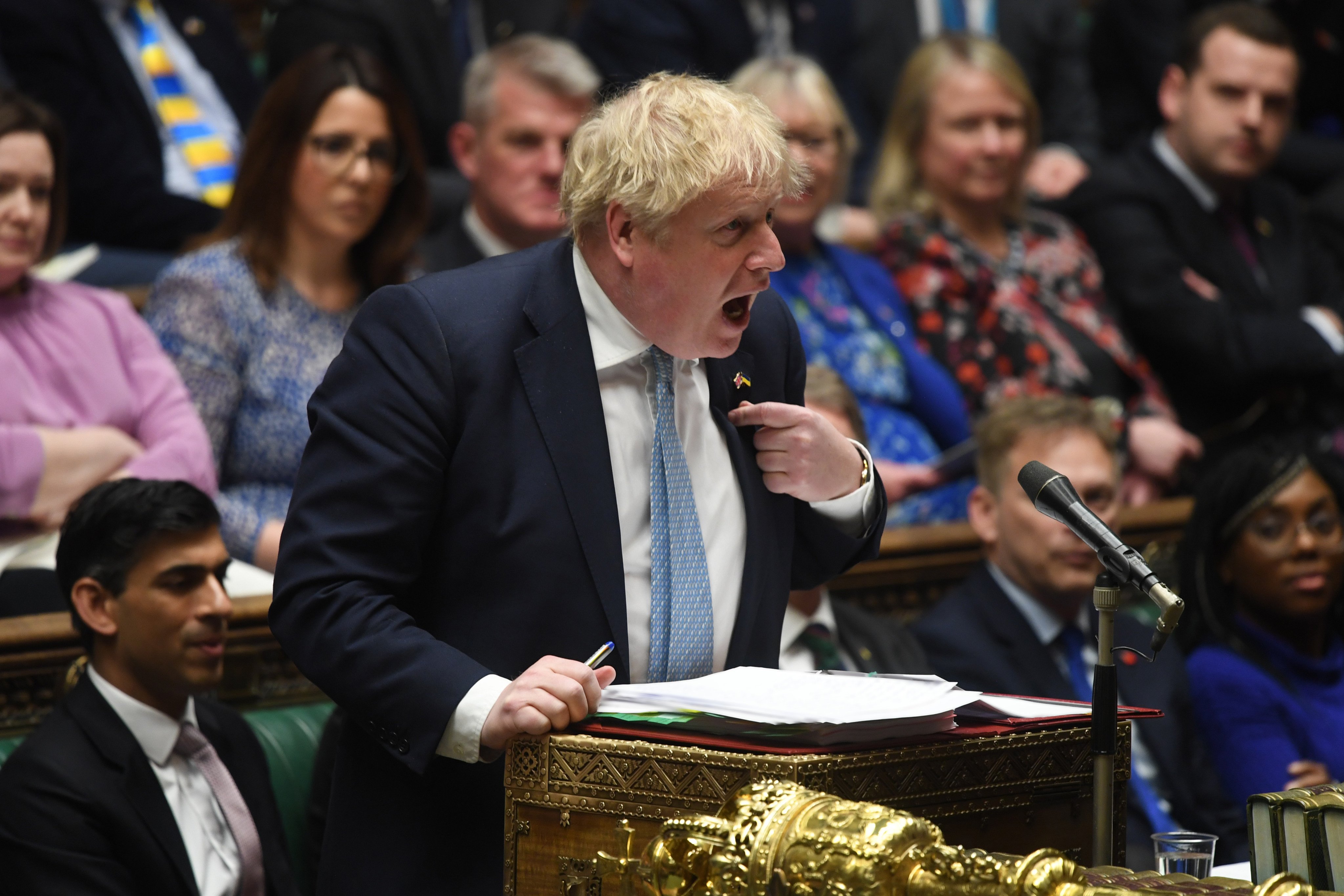 UK Prime Minister Boris Johnson speaks in the House of Commons on March 30. Photo: Jessica Taylor/UK Parliament via PA Media/dpa 