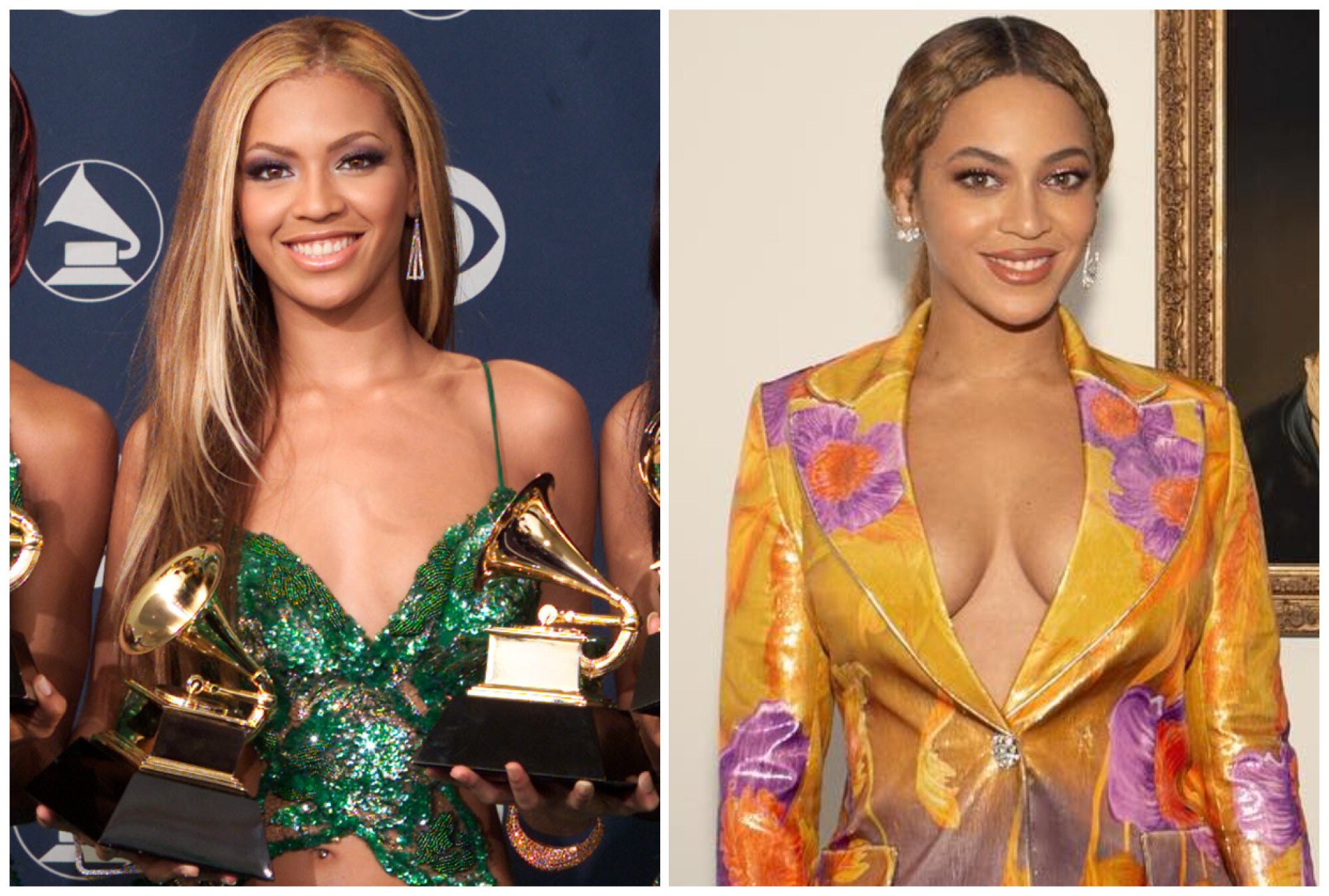 Beyonce, dulu dan sekarang.  Foto: Reuters, @beyonce/Instagram
