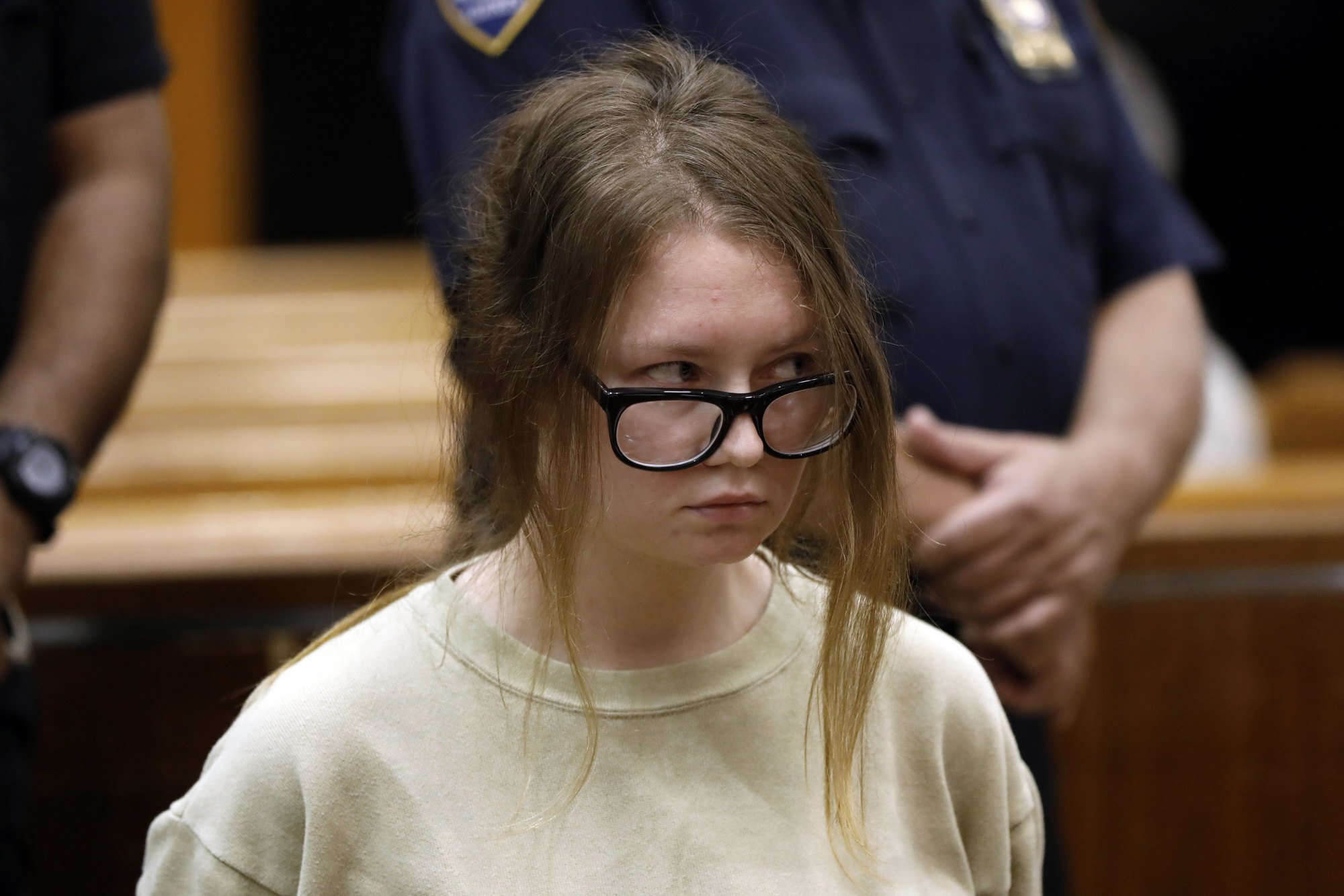 Anna Sorokin appears in New York State Supreme Court on grand larceny charges, in October 2018. Photo: AP